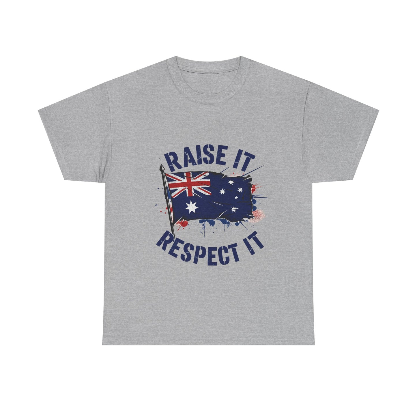 Raise It Respect It Australia Flag Unisex Graphic Tee Cotton T-Shirt