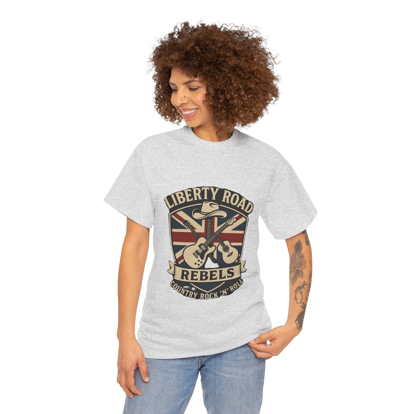 Liberty Road Rebels Britannia Rock 'n' Roll Rebels Tee Unisex Heavy Cotton T-Shirt