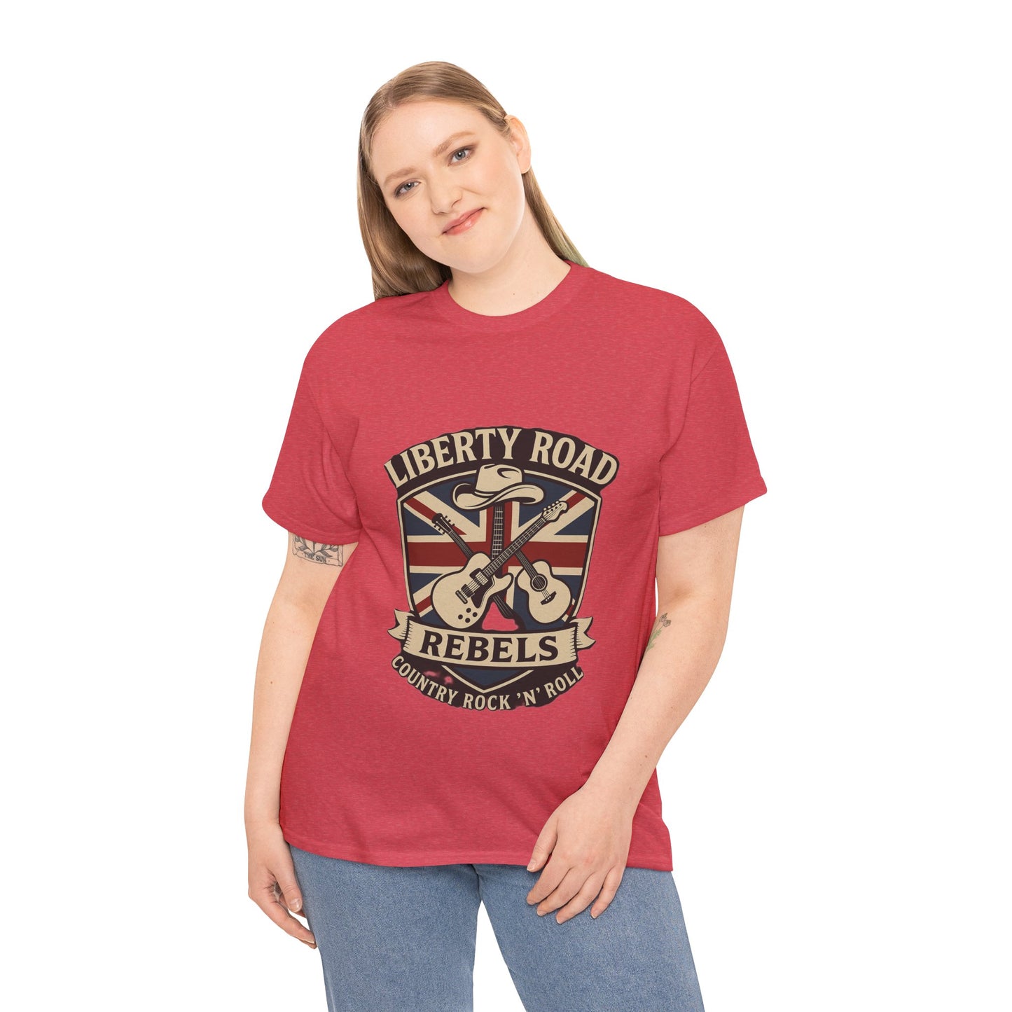 Liberty Road Rebels Britannia Rock 'n' Roll Rebels Tee Unisex Heavy Cotton T-Shirt