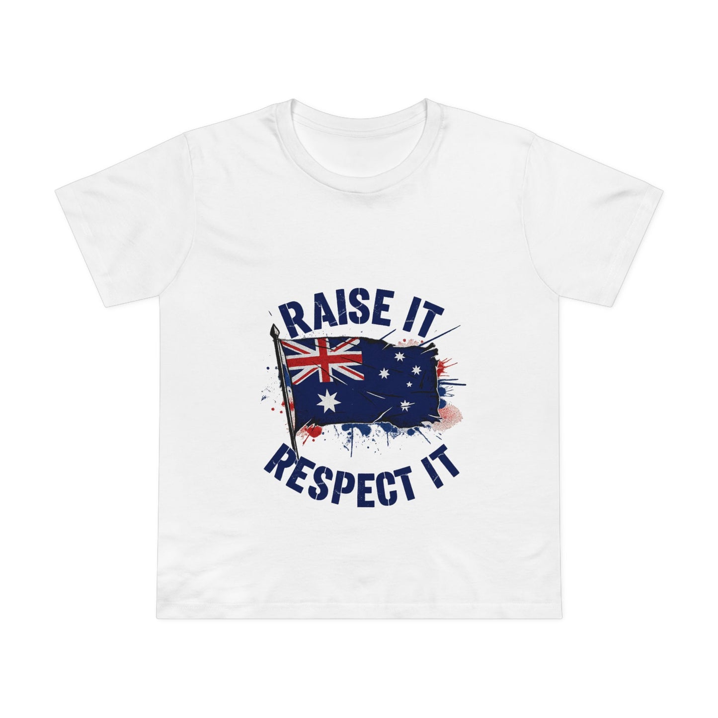 Raise It Respect It Patriotic Graphic Tee Women’s Maple T-Shirt