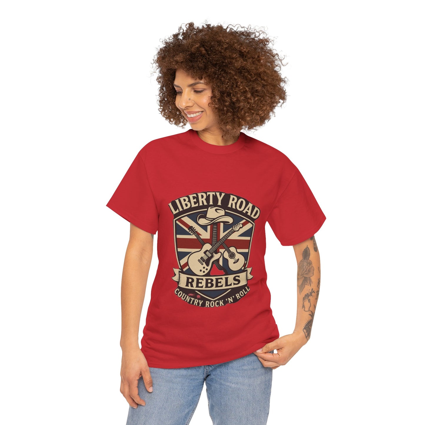 Liberty Road Rebels Britannia Rock 'n' Roll Rebels Tee Unisex Heavy Cotton T-Shirt