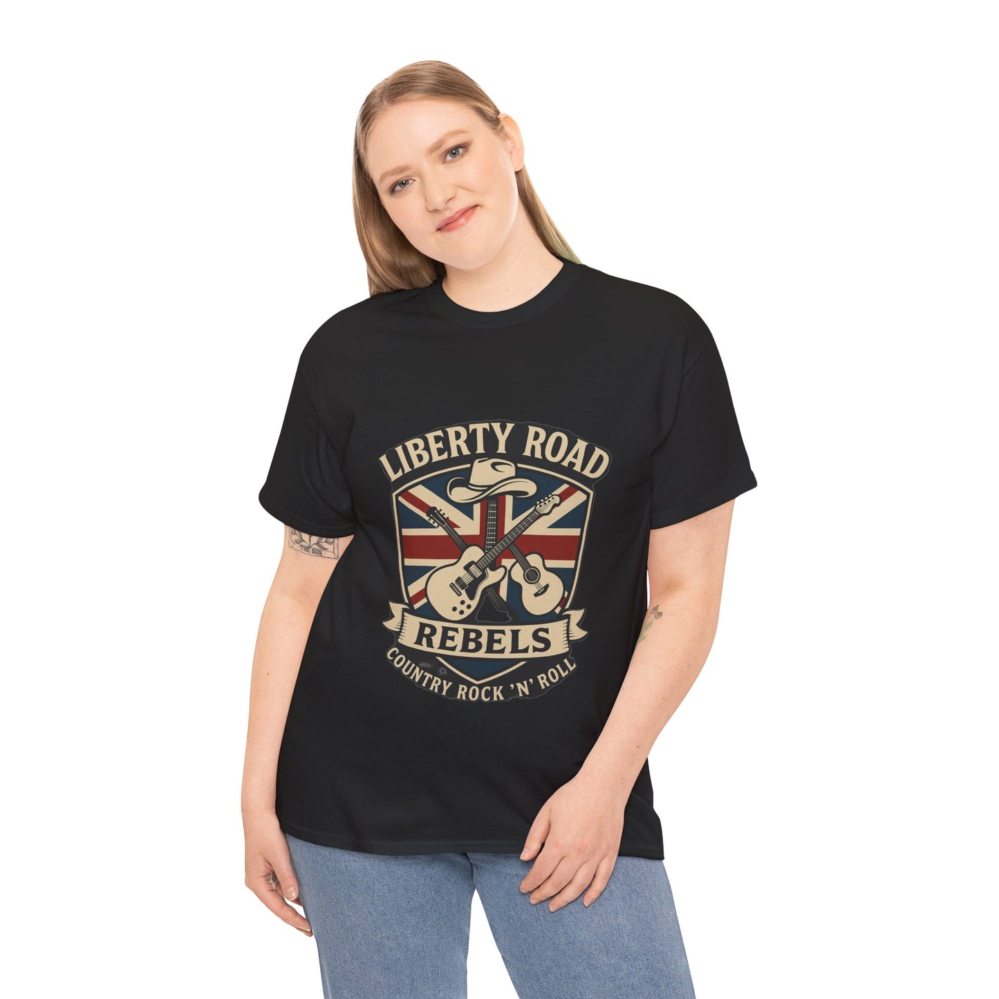 Liberty Road Rebels Britannia Rock 'n' Roll Rebels Tee Unisex Heavy Cotton T-Shirt