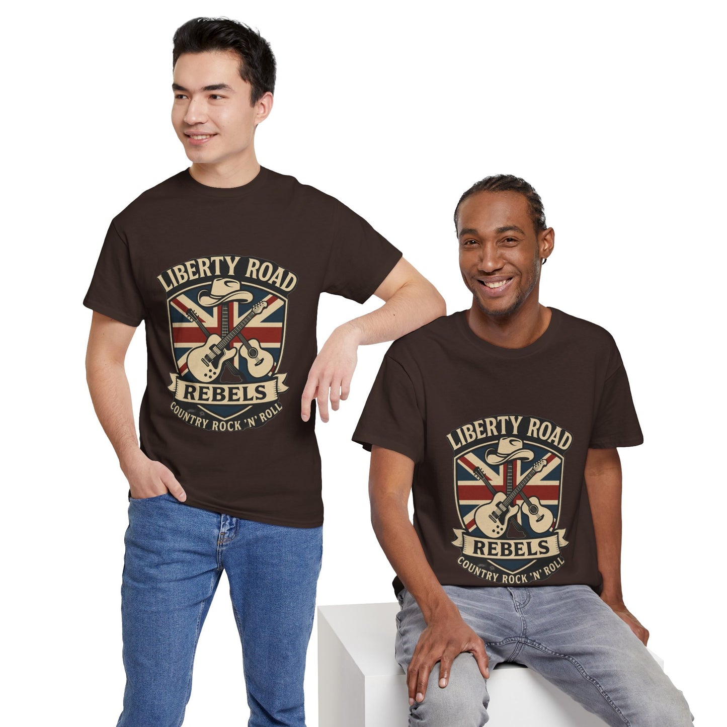 Liberty Road Rebels Britannia Rock 'n' Roll Rebels Tee Unisex Heavy Cotton T-Shirt