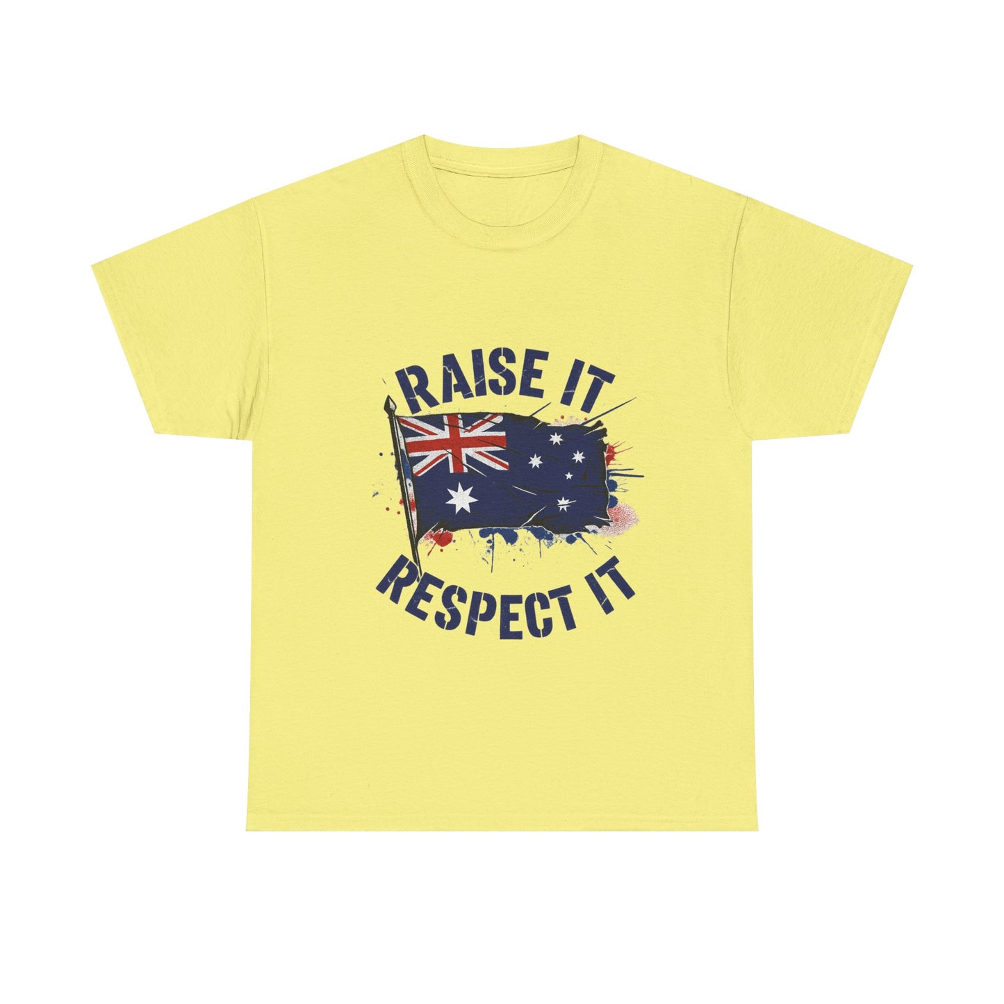 Raise It Respect It Australia Flag Unisex Graphic Tee Cotton T-Shirt