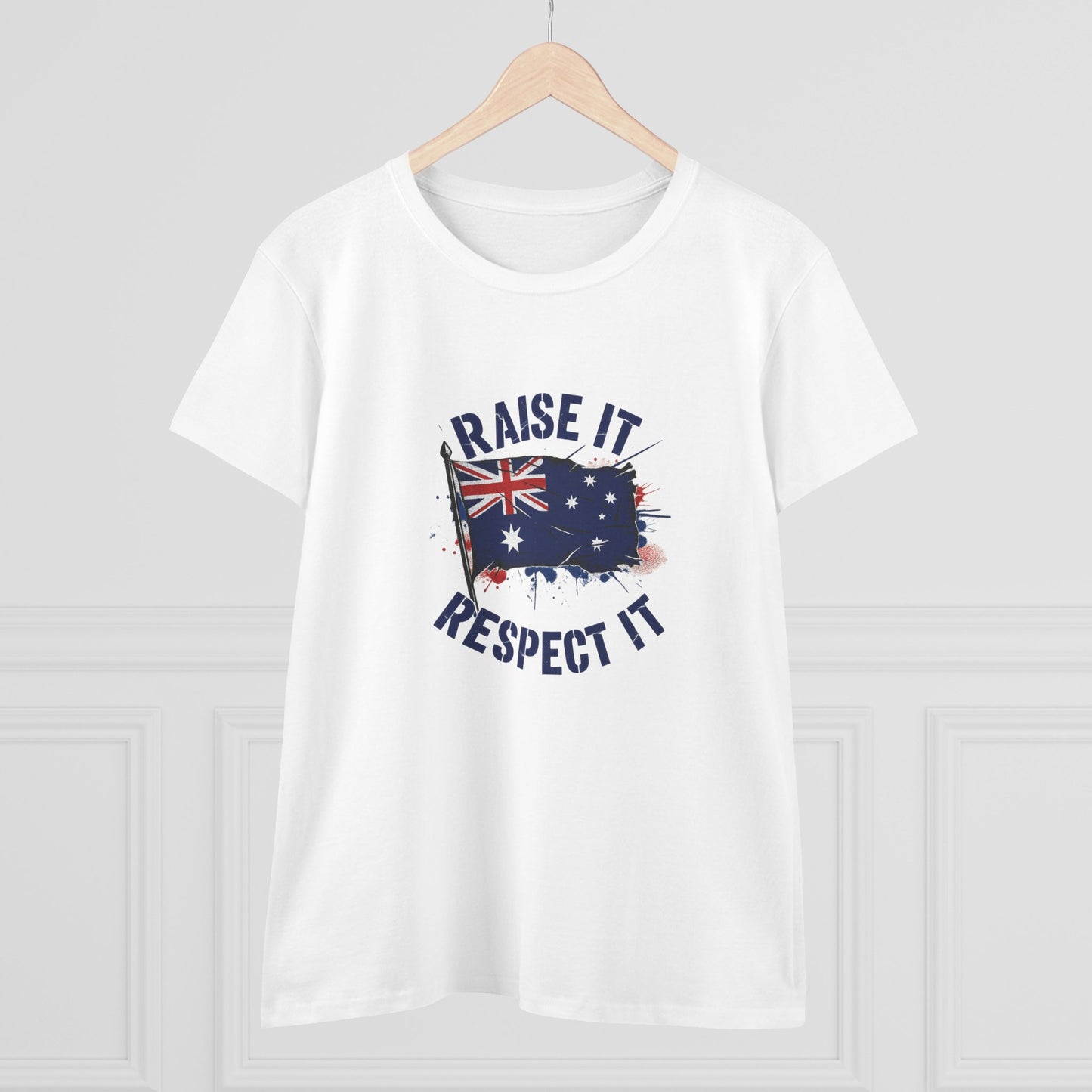 Raise It Respect It Australia Flag Women's Cotton Tee T-Shirt