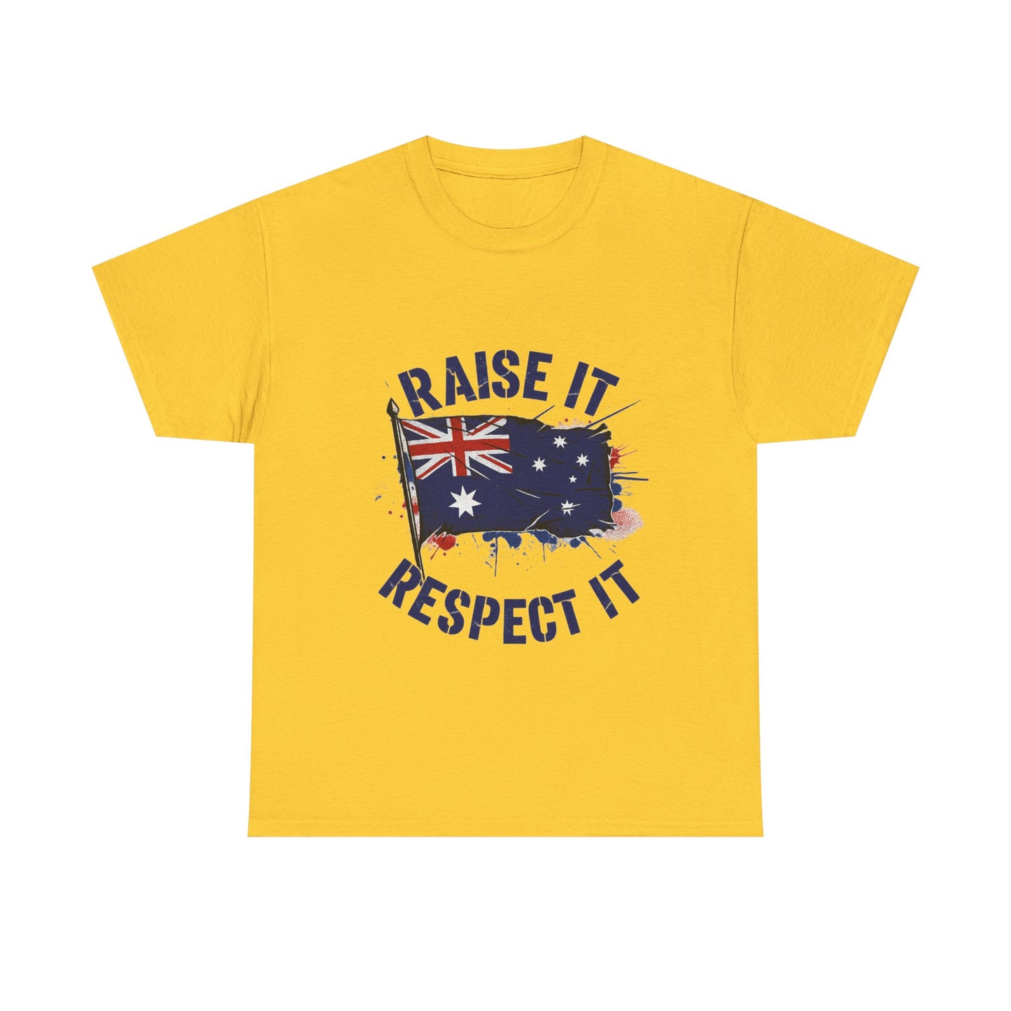 Raise It Respect It Australia Flag Unisex Graphic Tee Cotton T-Shirt