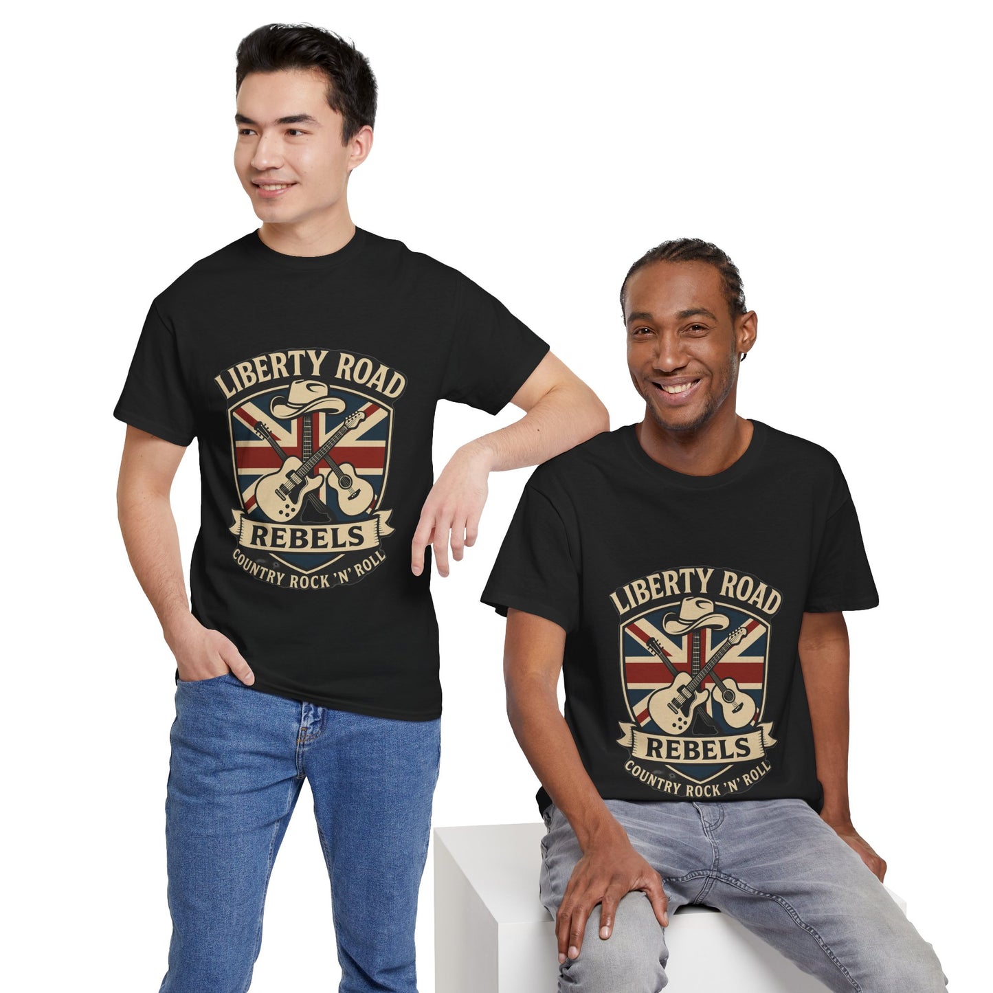 Liberty Road Rebels Britannia Rock 'n' Roll Rebels Tee Unisex Heavy Cotton T-Shirt