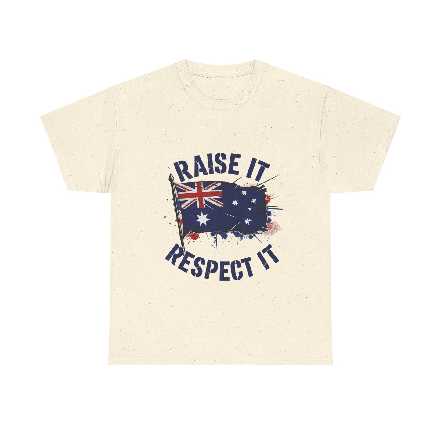 Raise It Respect It Australia Flag Unisex Graphic Tee Cotton T-Shirt