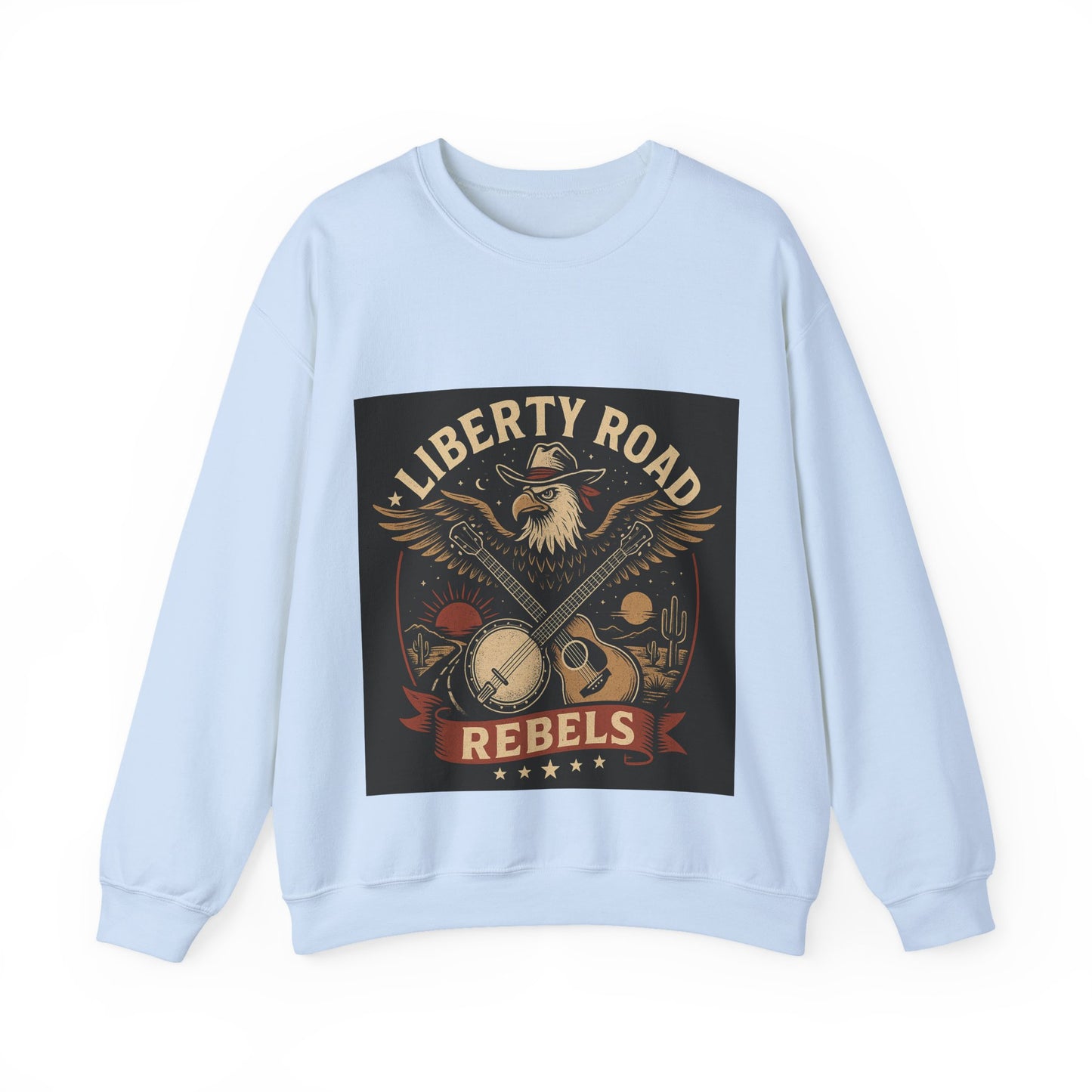 Liberty Road Rebels Vintage Americana Style Crewneck Sweatshirt