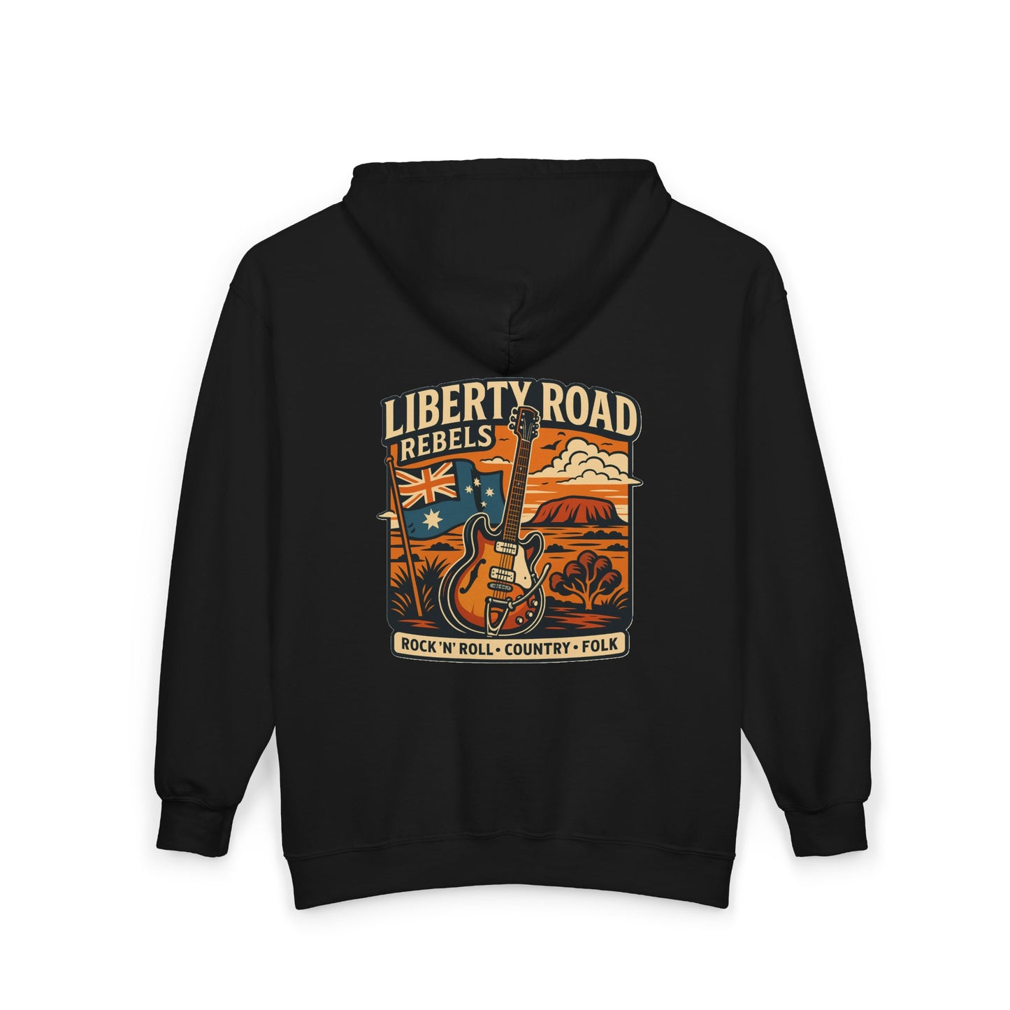 Liberty Road Rebels Australiana Unisex Full Zip Hooded Sweatshirt Hoodie