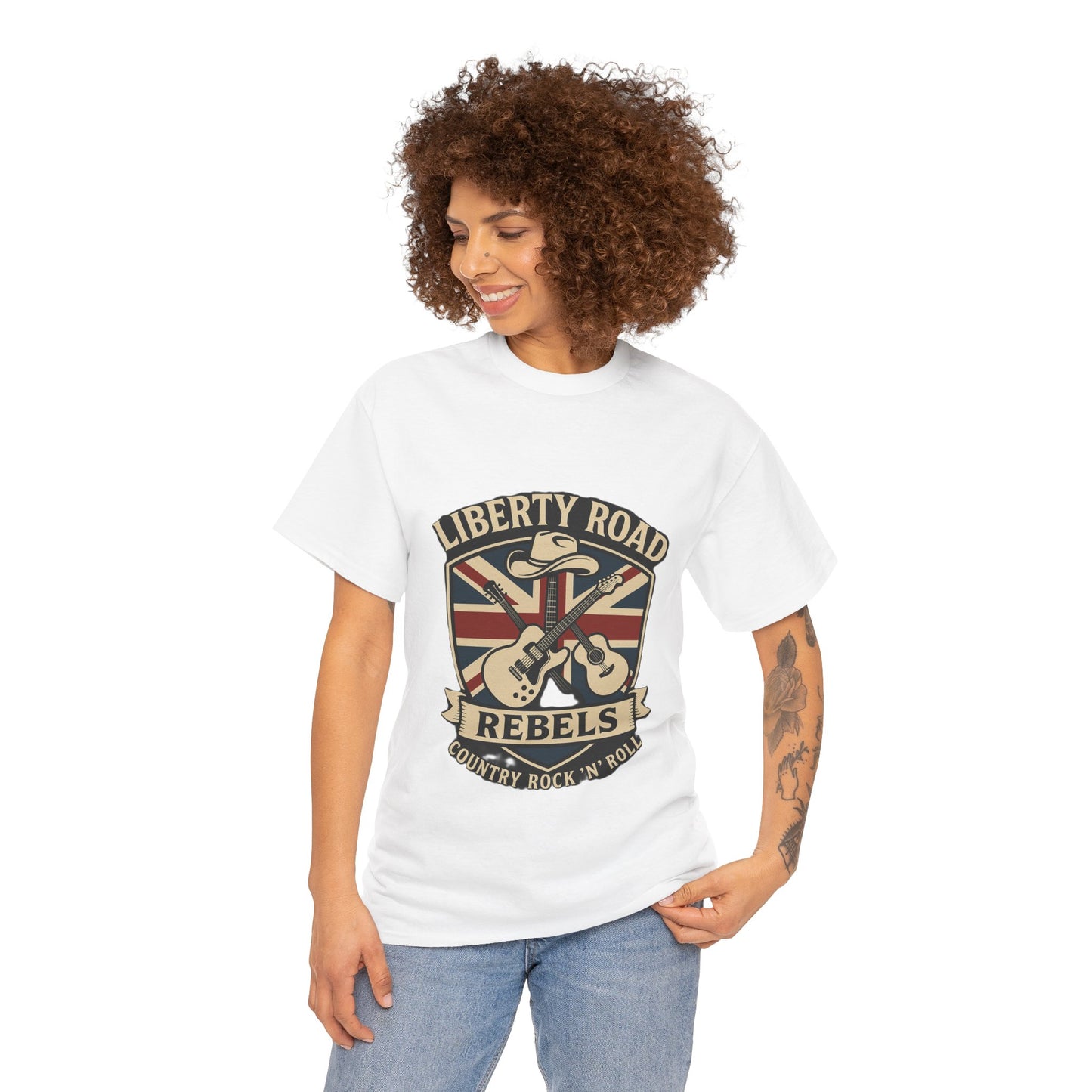Liberty Road Rebels Britannia Rock 'n' Roll Rebels Tee Unisex Heavy Cotton T-Shirt