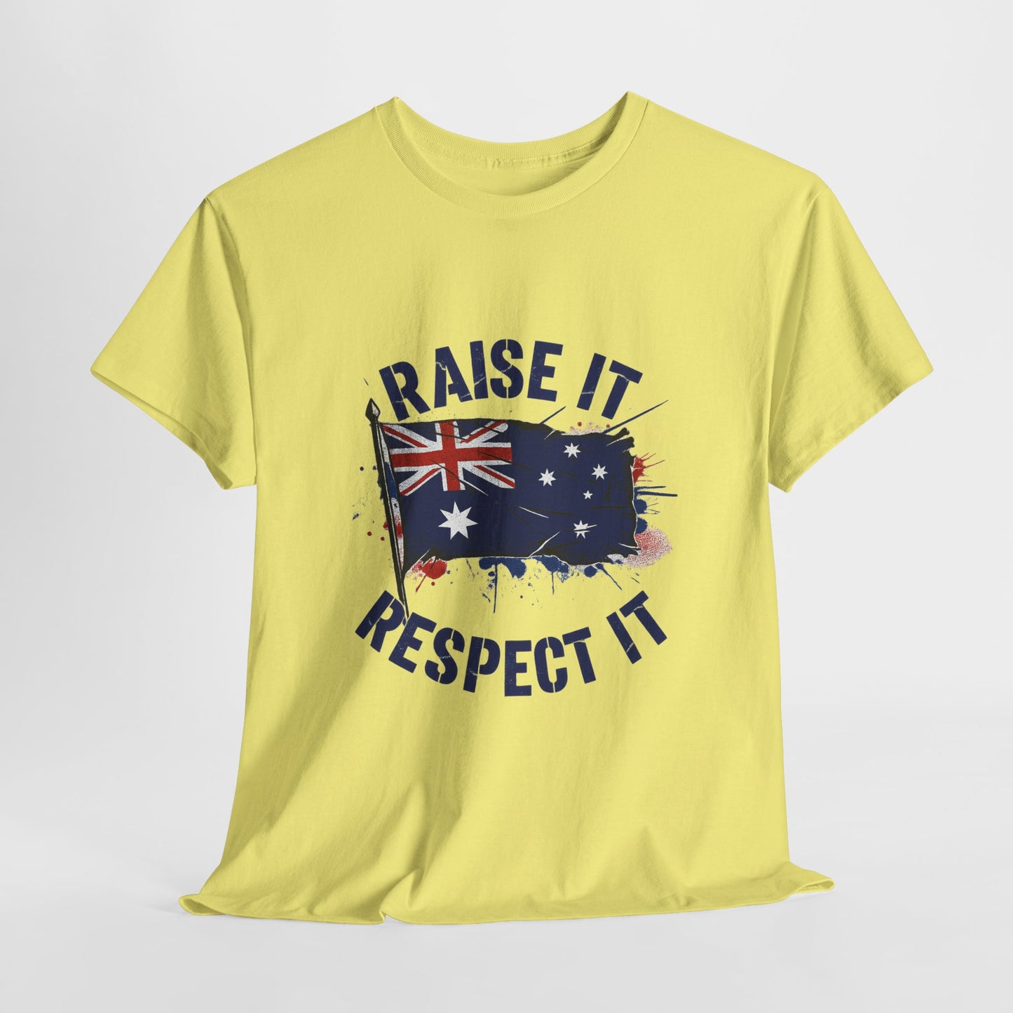 Raise It Respect It Australia Flag Unisex Graphic Tee Cotton T-Shirt