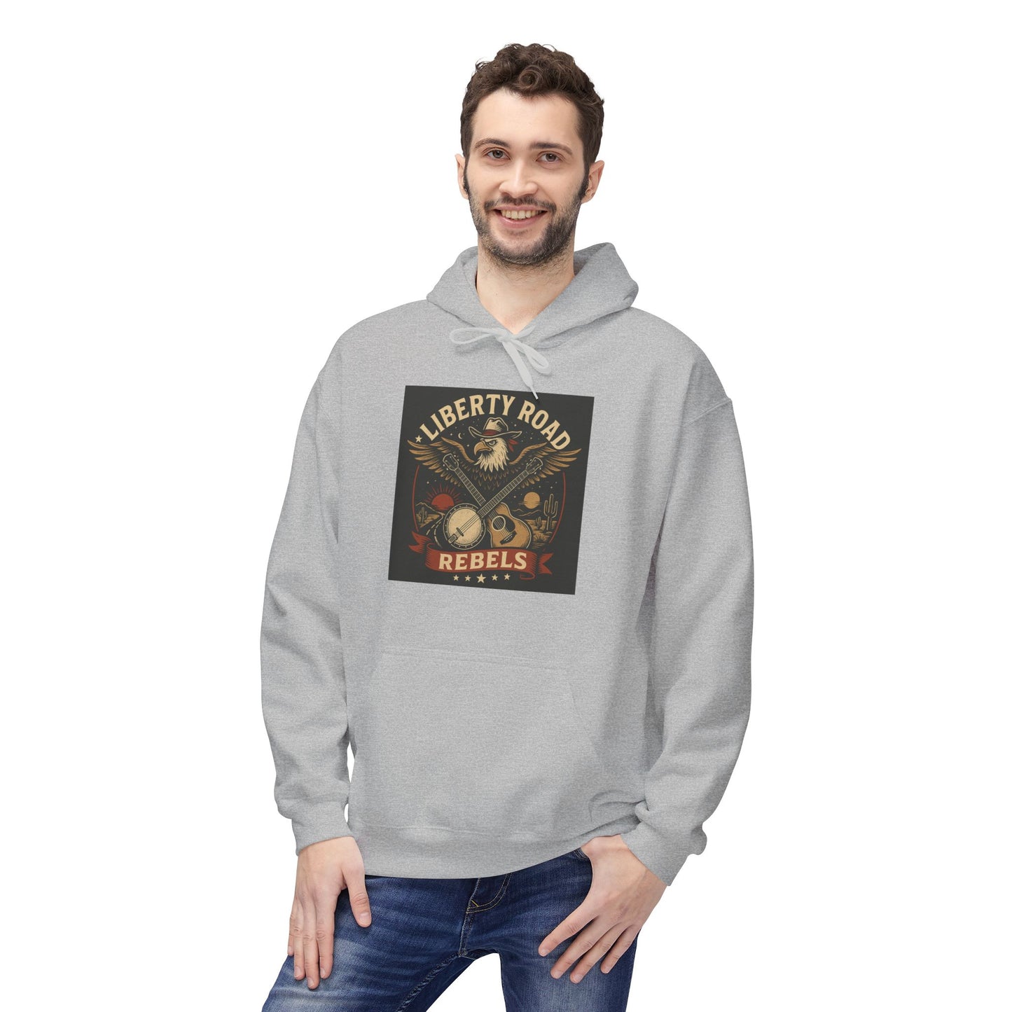 Liberty Road Rebels Vintage Americana Style Soft Fleece Hoodie