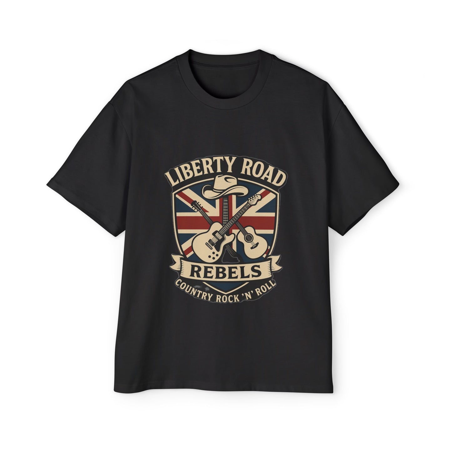 Liberty Road Rebels Britannia Rock n' Roll Oversized Men's Tee T-Shirt