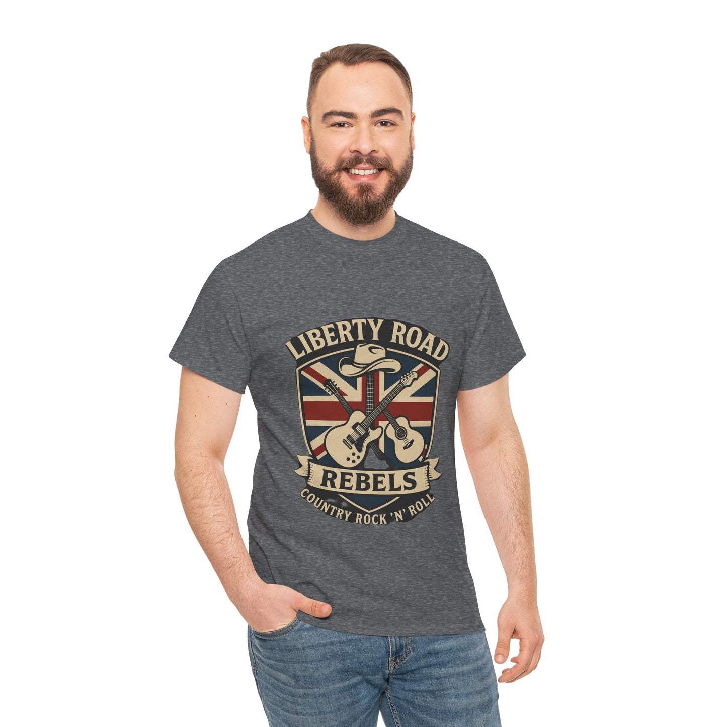 Liberty Road Rebels Britannia Rock 'n' Roll Rebels Tee Unisex Heavy Cotton T-Shirt