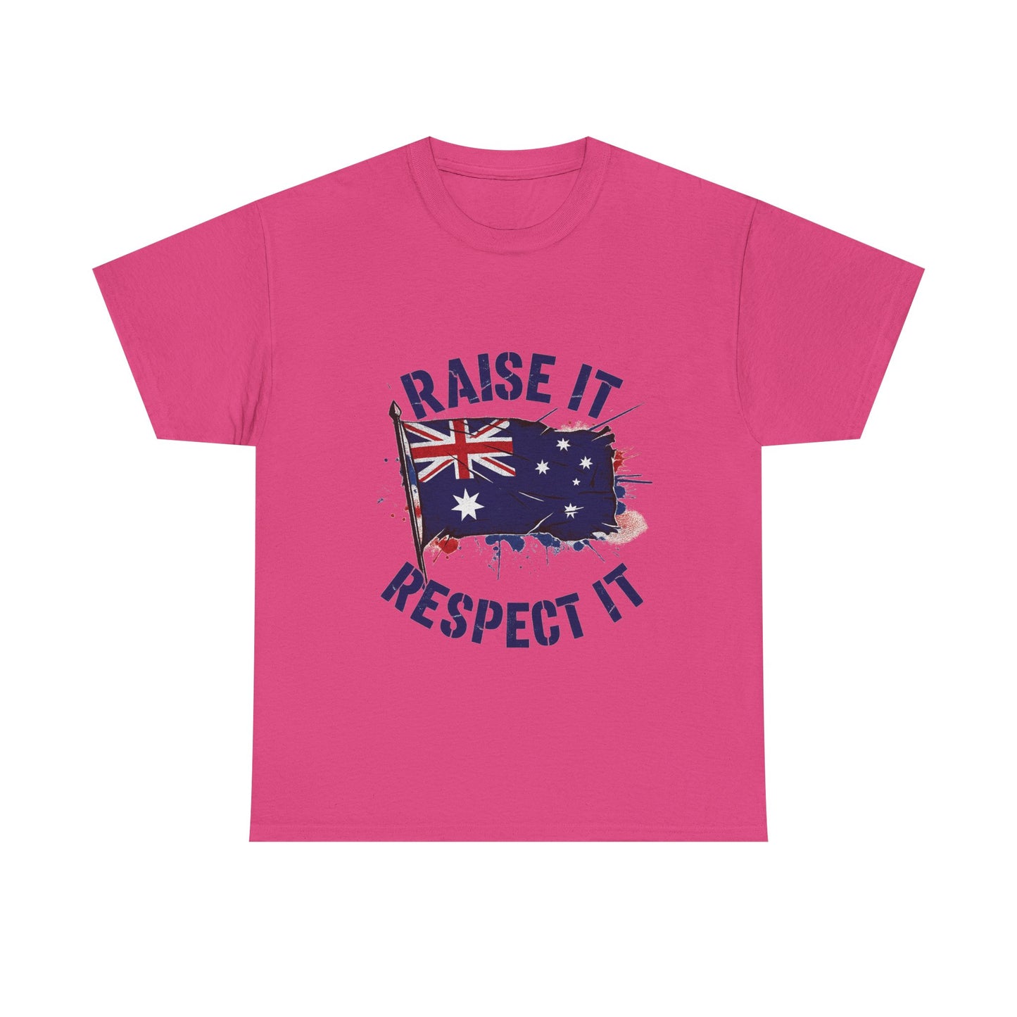 Raise It Respect It Australia Flag Unisex Graphic Tee Cotton T-Shirt
