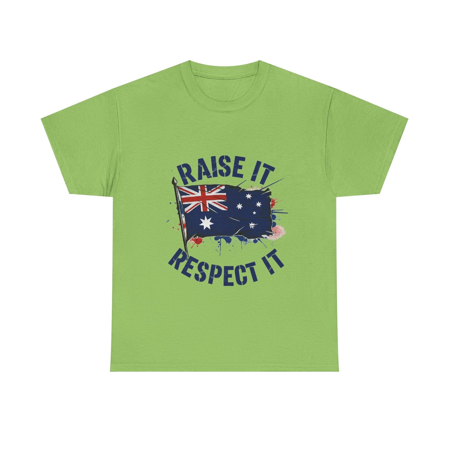 Raise It Respect It Australia Flag Unisex Graphic Tee Cotton T-Shirt