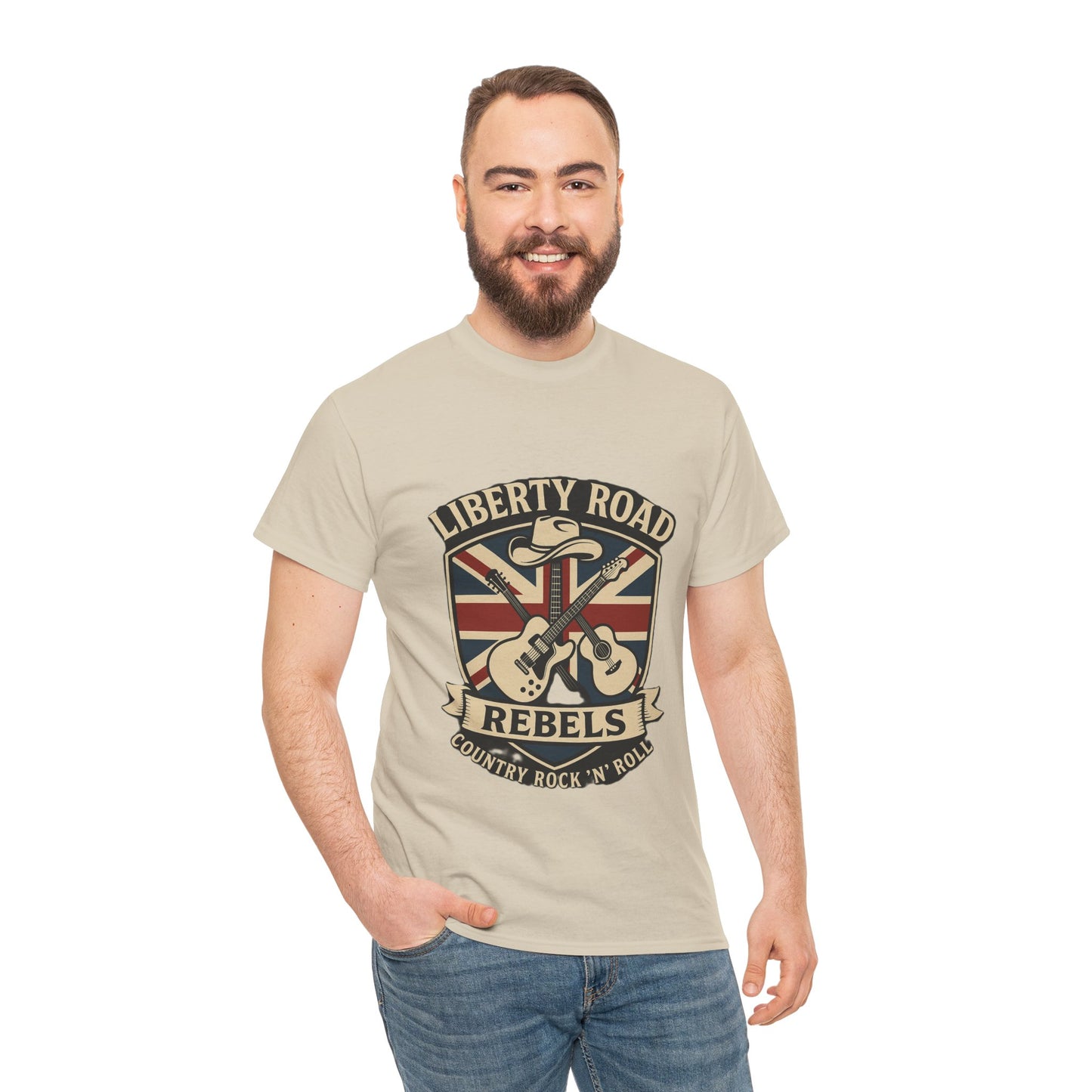 Liberty Road Rebels Britannia Rock 'n' Roll Rebels Tee Unisex Heavy Cotton T-Shirt