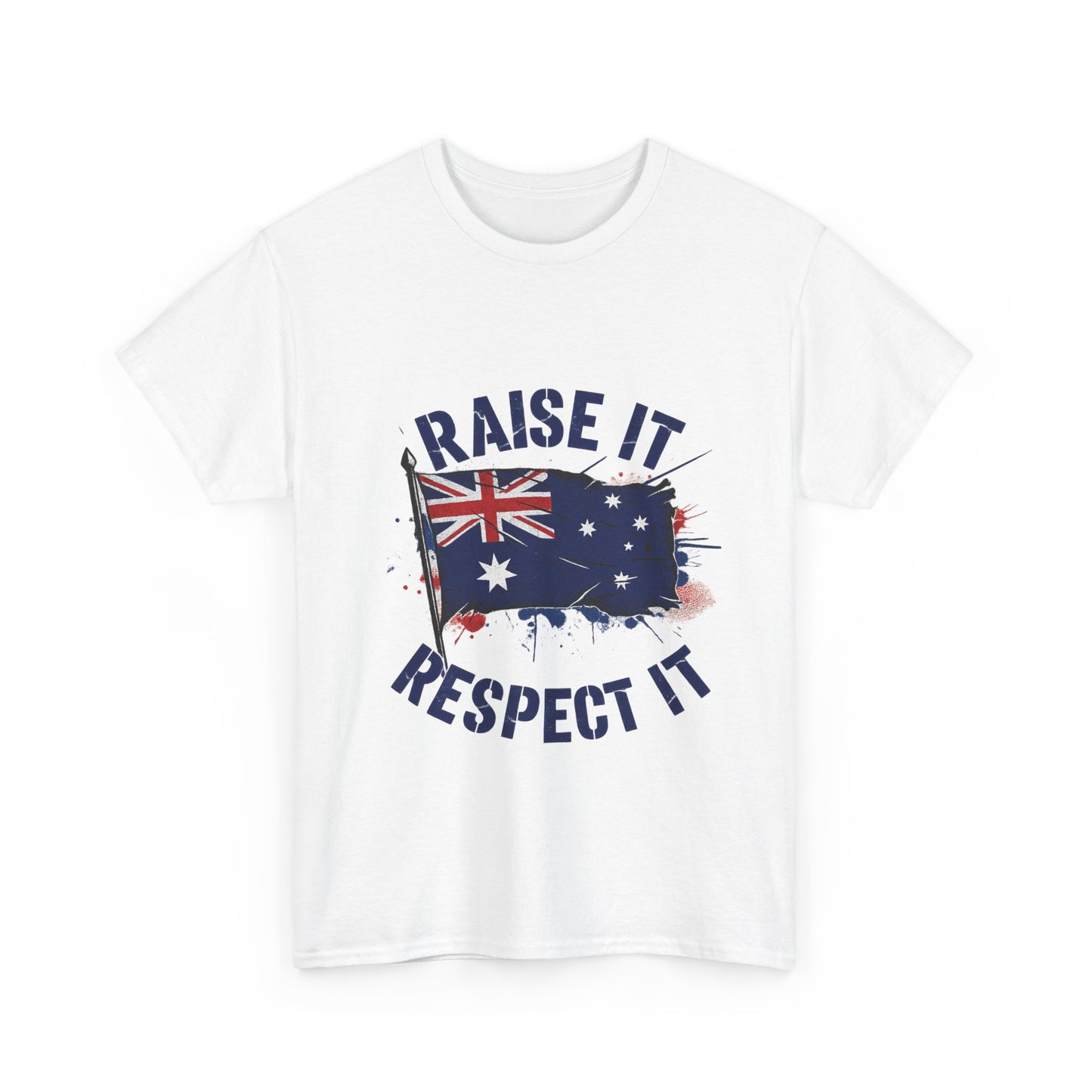 Raise It Respect It Australia Flag Unisex Graphic Tee Cotton T-Shirt