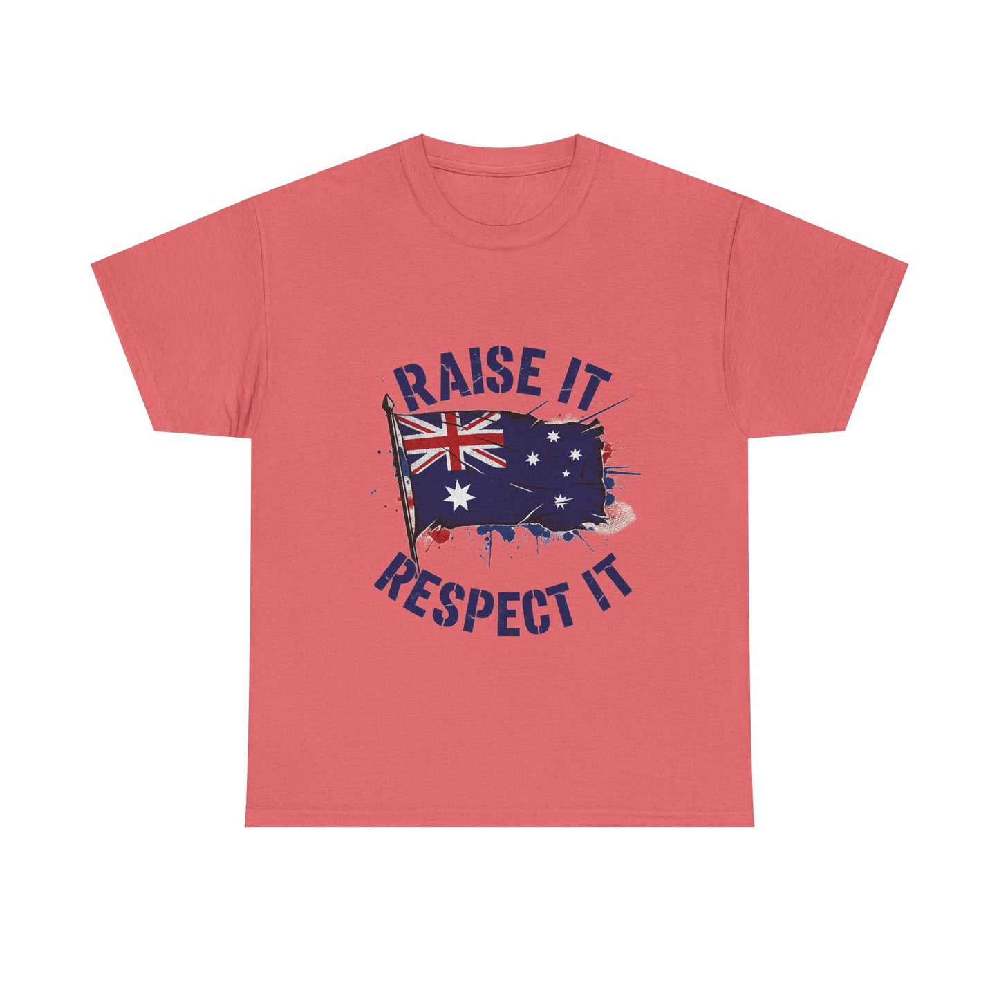 Raise It Respect It Australia Flag Unisex Graphic Tee Cotton T-Shirt