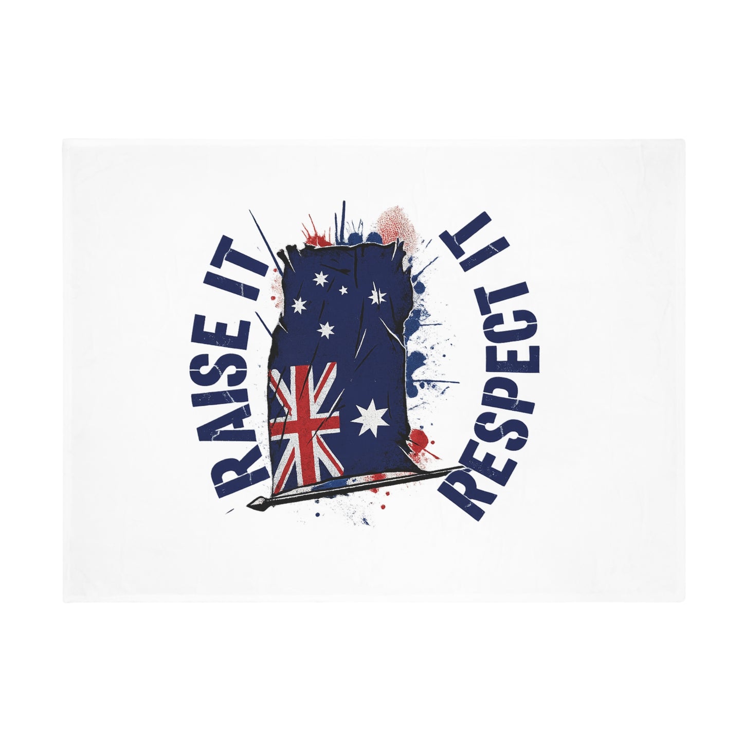 Raise It Respect it Australian Flag Plush Fleece Throw Blanket