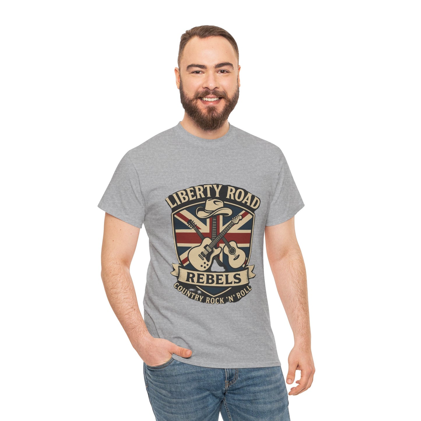Liberty Road Rebels Britannia Rock 'n' Roll Rebels Tee Unisex Heavy Cotton T-Shirt