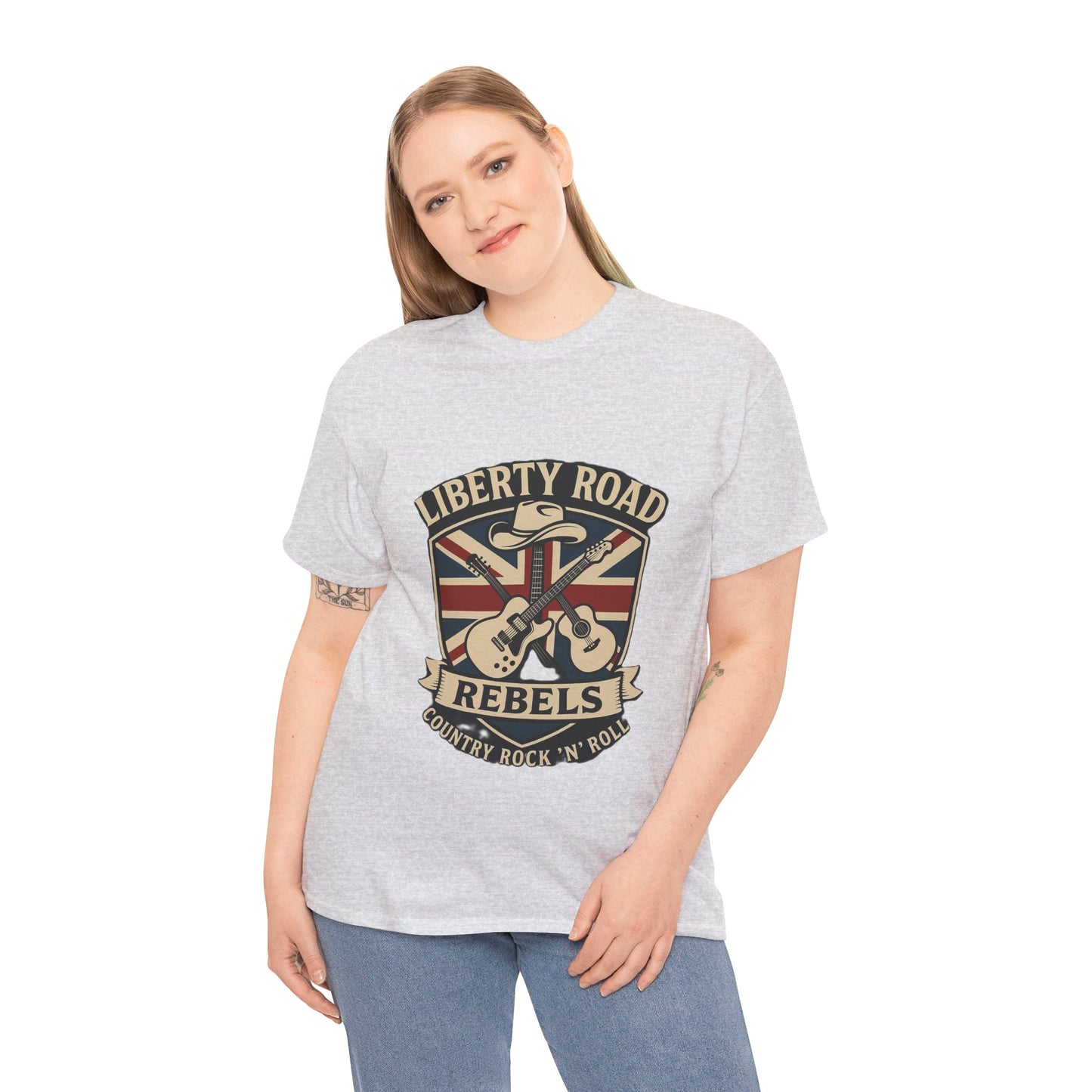 Liberty Road Rebels Britannia Rock 'n' Roll Rebels Tee Unisex Heavy Cotton T-Shirt