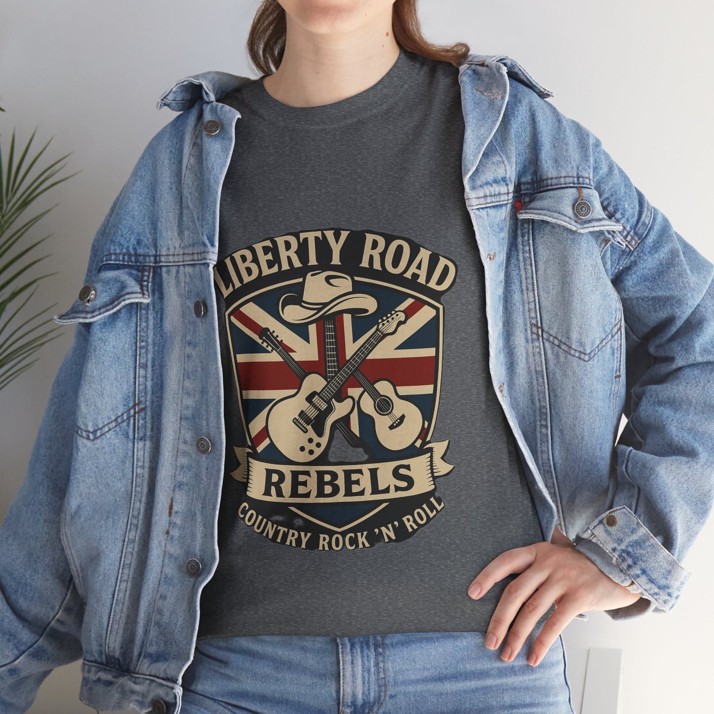 Liberty Road Rebels Britannia Rock 'n' Roll Rebels Tee Unisex Heavy Cotton T-Shirt