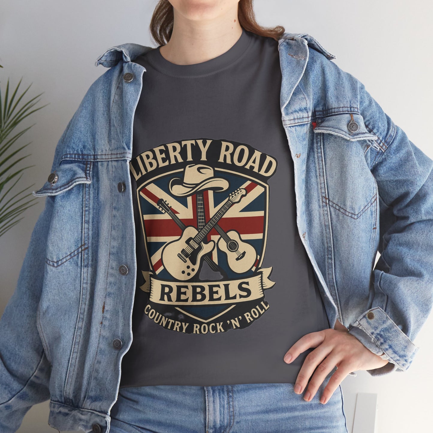 Liberty Road Rebels Britannia Rock 'n' Roll Rebels Tee Unisex Heavy Cotton T-Shirt