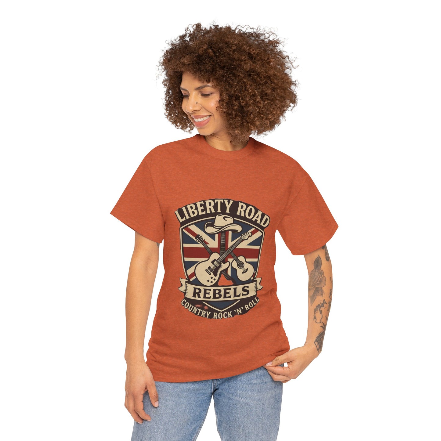 Liberty Road Rebels Britannia Rock 'n' Roll Rebels Tee Unisex Heavy Cotton T-Shirt