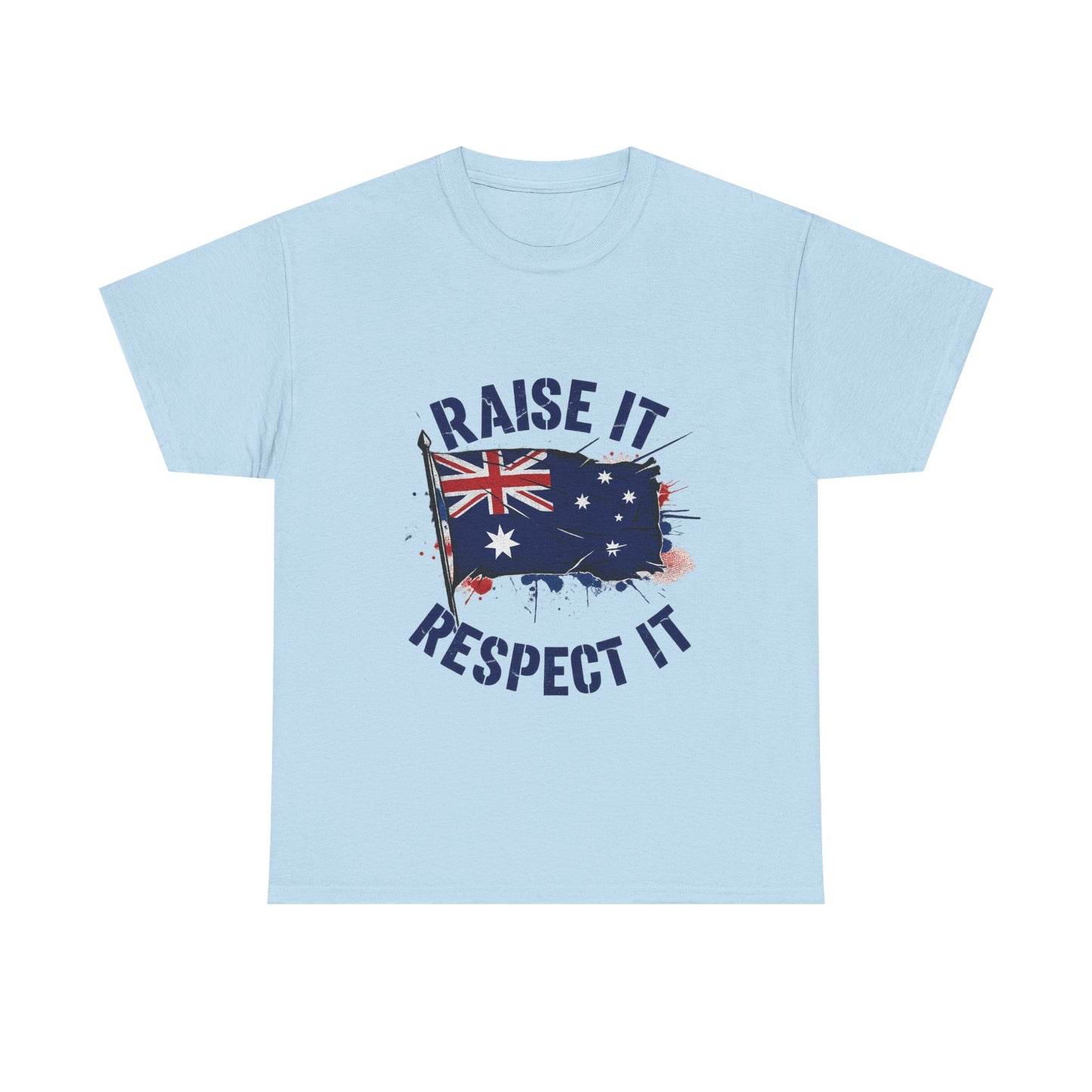 Raise It Respect It Australia Flag Unisex Graphic Tee Cotton T-Shirt