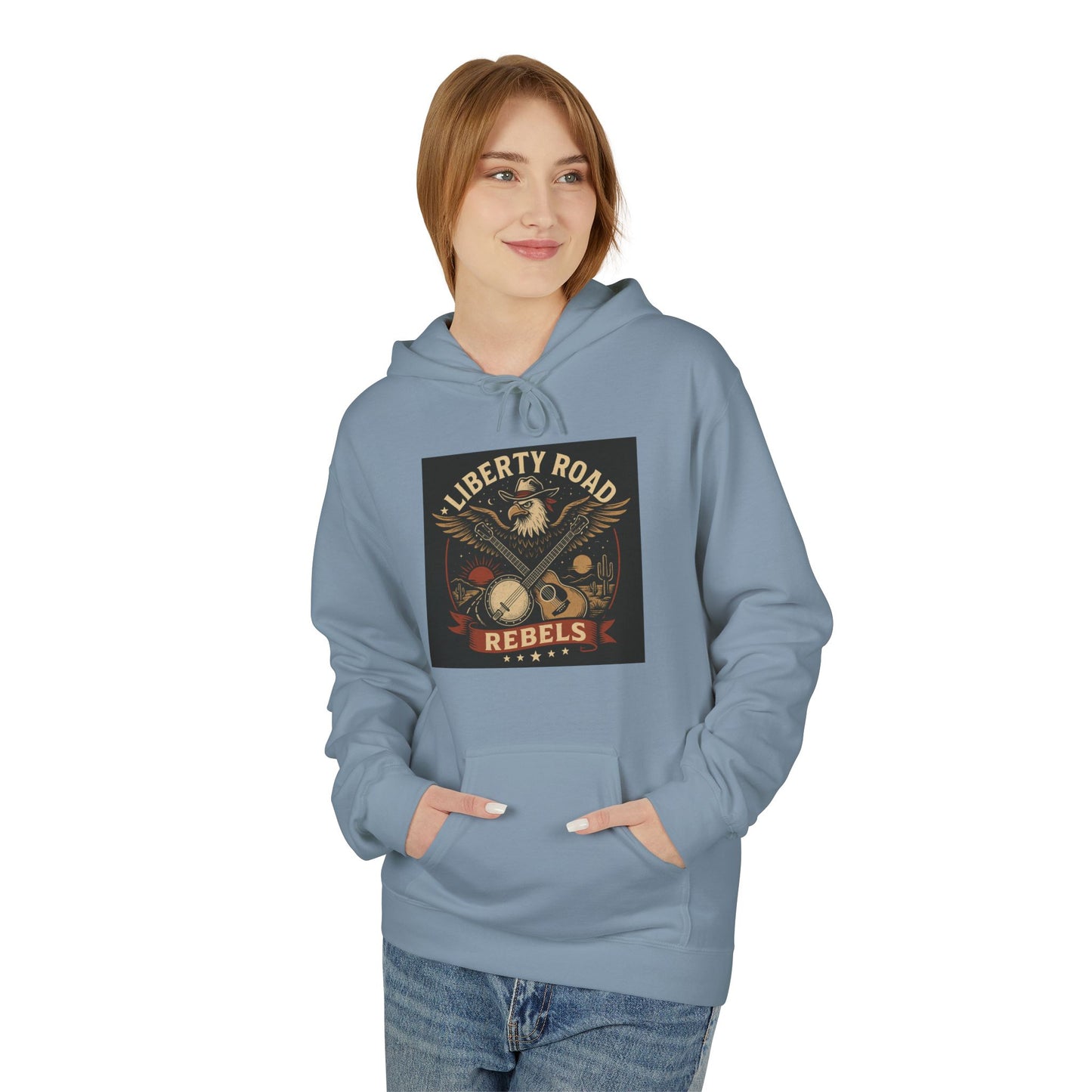 Liberty Road Rebels Vintage Americana Style Soft Fleece Hoodie