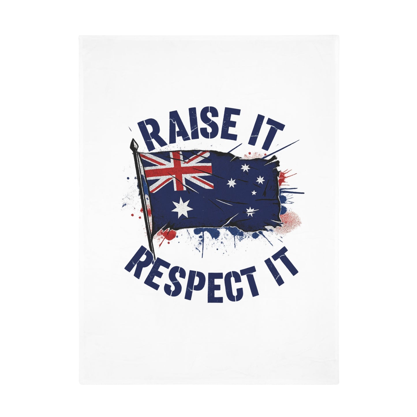 Raise It Respect it Australian Flag Plush Fleece Throw Blanket