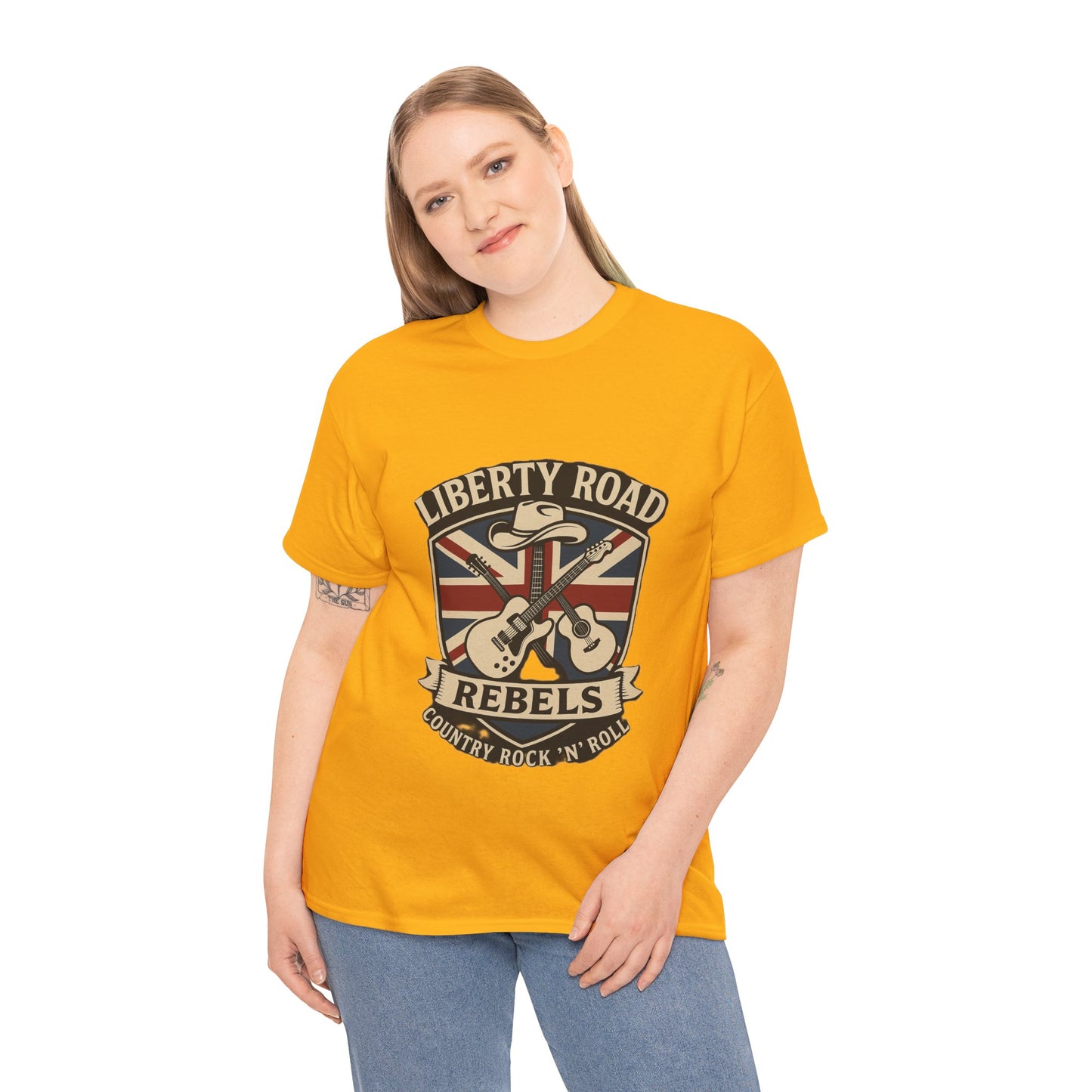 Liberty Road Rebels Britannia Rock 'n' Roll Rebels Tee Unisex Heavy Cotton T-Shirt