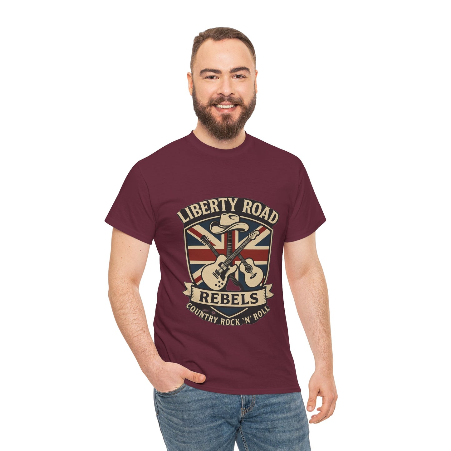 Liberty Road Rebels Britannia Rock 'n' Roll Rebels Tee Unisex Heavy Cotton T-Shirt