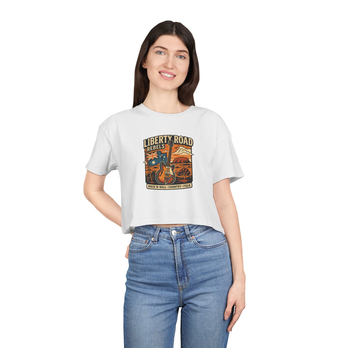 Liberty Road Rebels Boho Women's Crop Tee T-Shirt