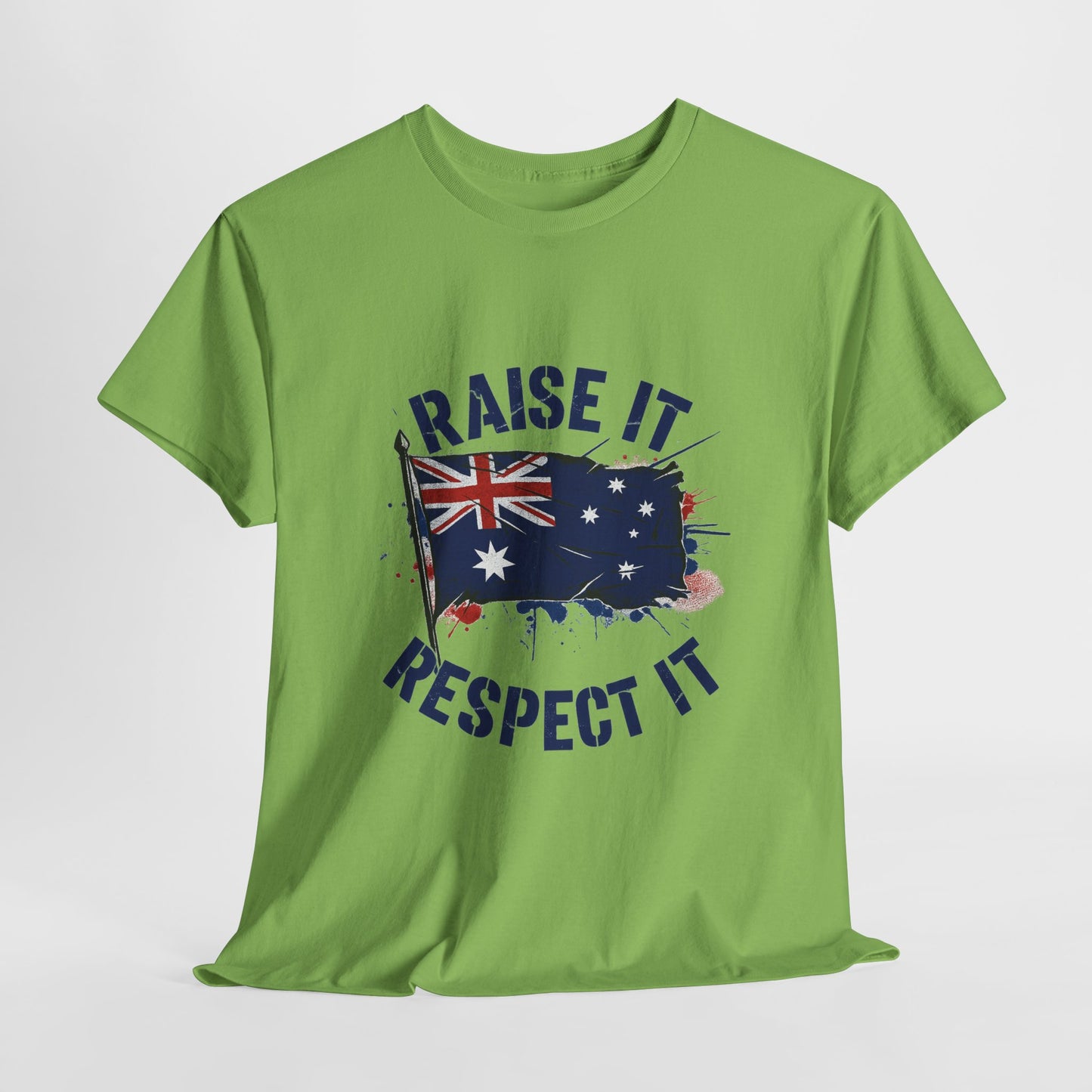 Raise It Respect It Australia Flag Unisex Graphic Tee Cotton T-Shirt