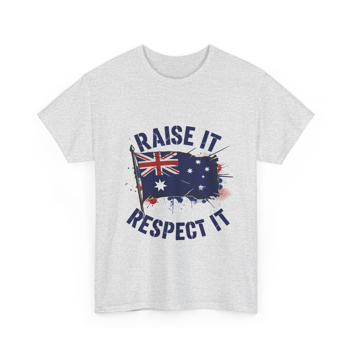 Raise It Respect It Australia Flag Unisex Graphic Tee Cotton T-Shirt