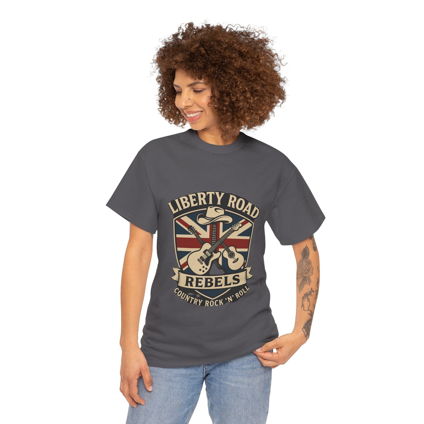 Liberty Road Rebels Britannia Rock 'n' Roll Rebels Tee Unisex Heavy Cotton T-Shirt