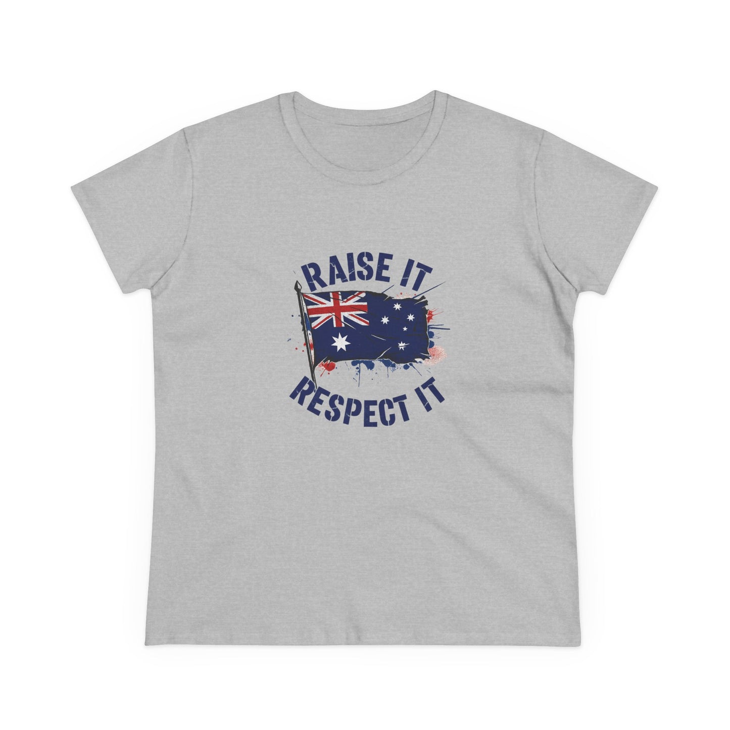 Raise It Respect It Australia Flag Women's Cotton Tee T-Shirt