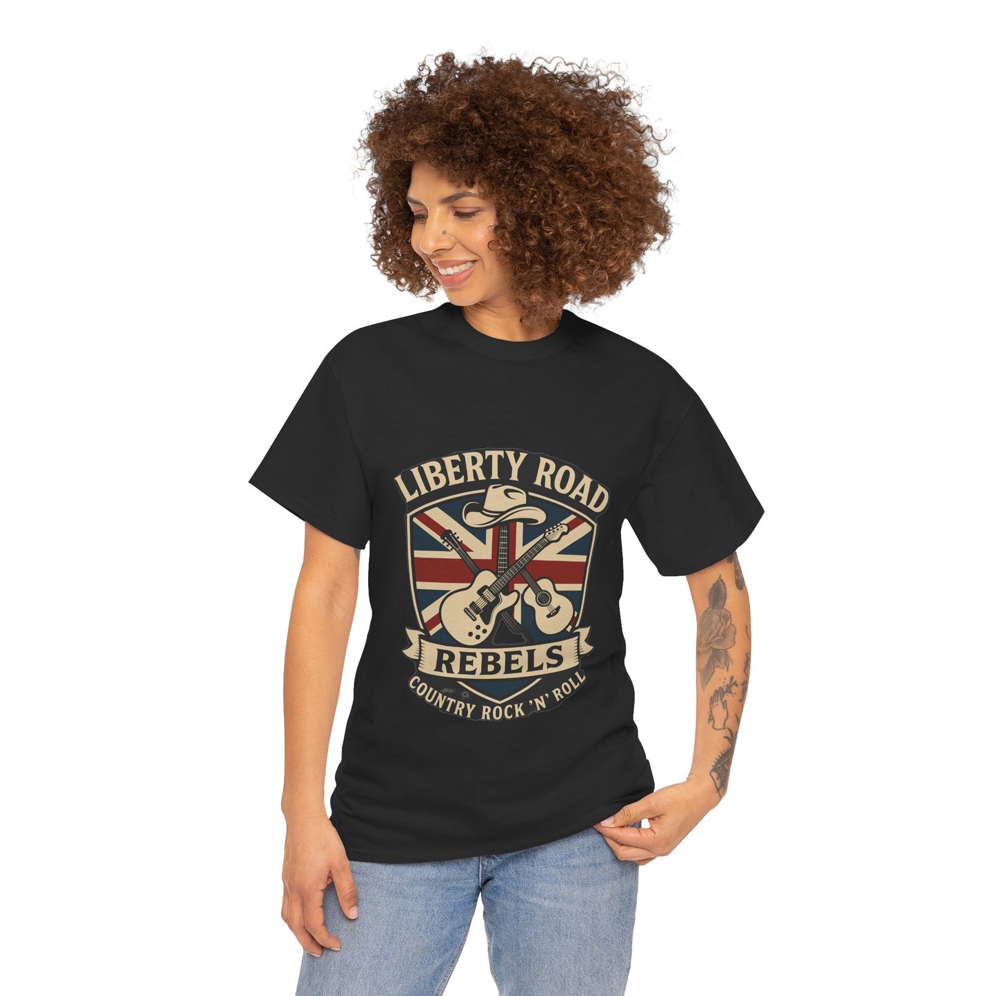 Liberty Road Rebels Britannia Rock 'n' Roll Rebels Tee Unisex Heavy Cotton T-Shirt