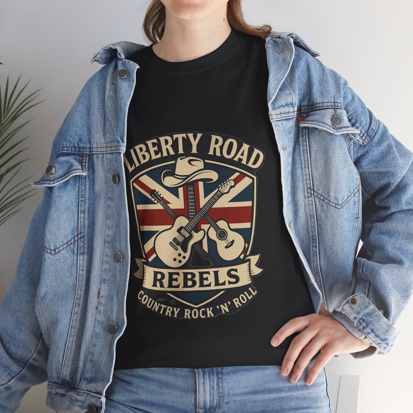 Liberty Road Rebels Britannia Rock 'n' Roll Rebels Tee Unisex Heavy Cotton T-Shirt