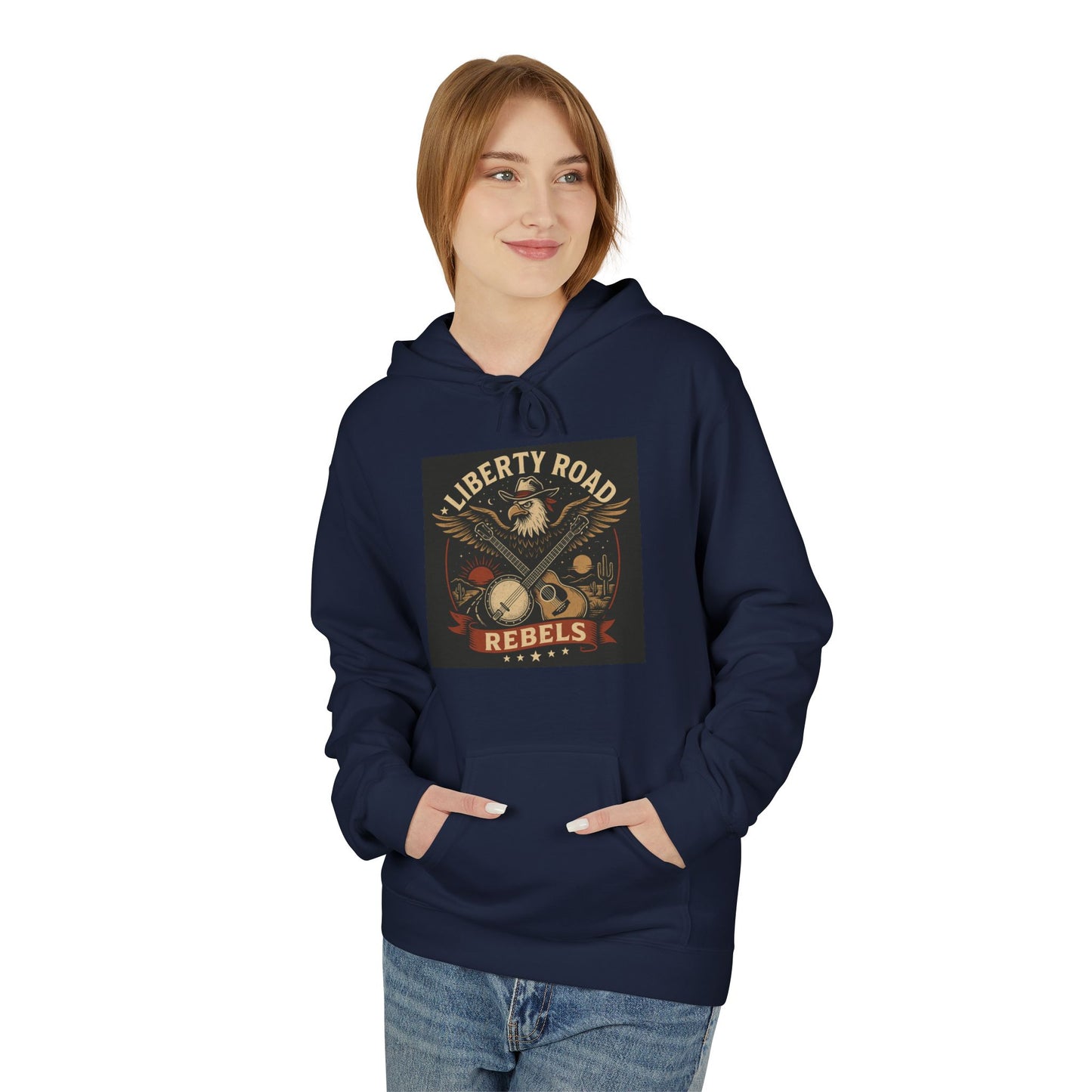 Liberty Road Rebels Vintage Americana Style Soft Fleece Hoodie