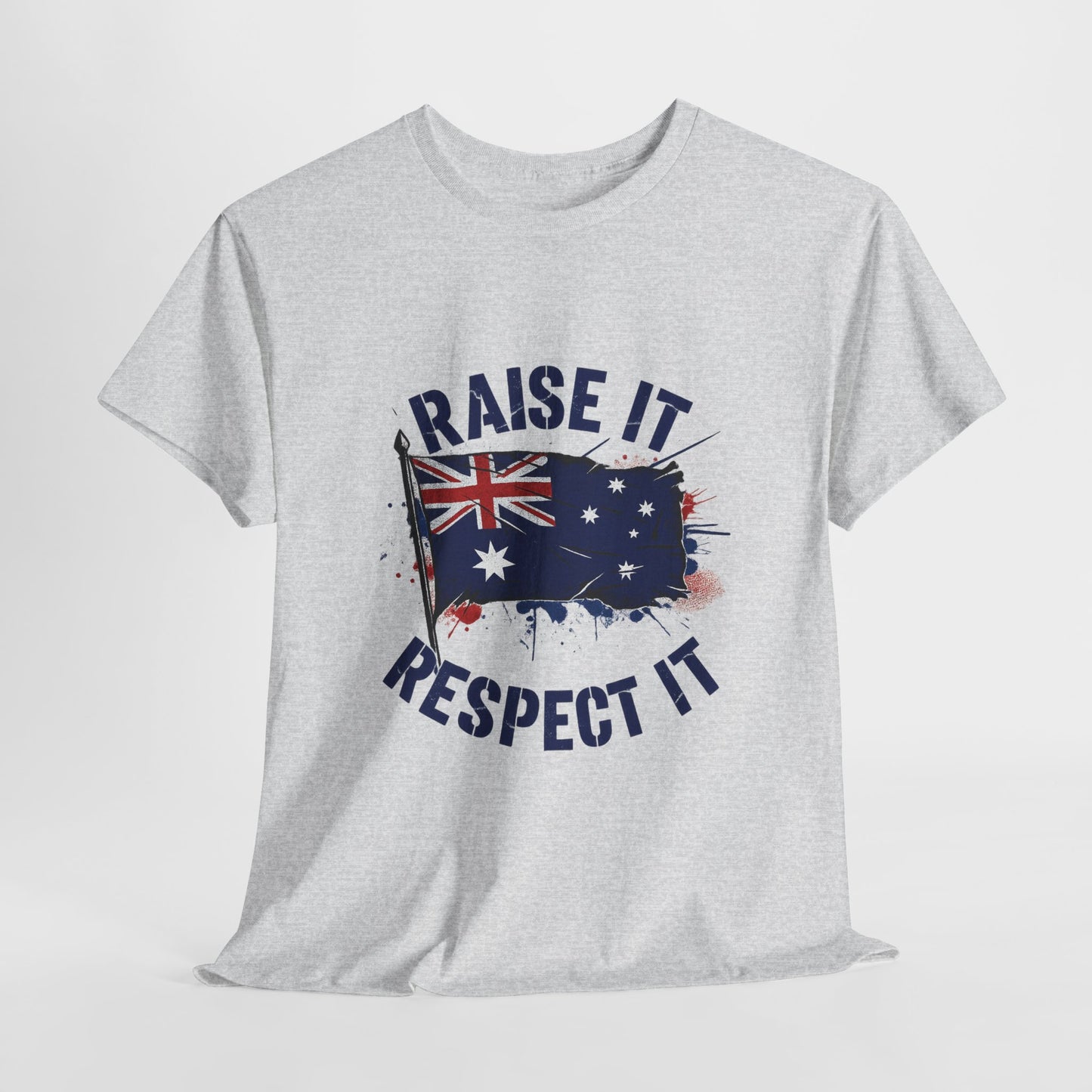 Raise It Respect It Australia Flag Unisex Graphic Tee Cotton T-Shirt