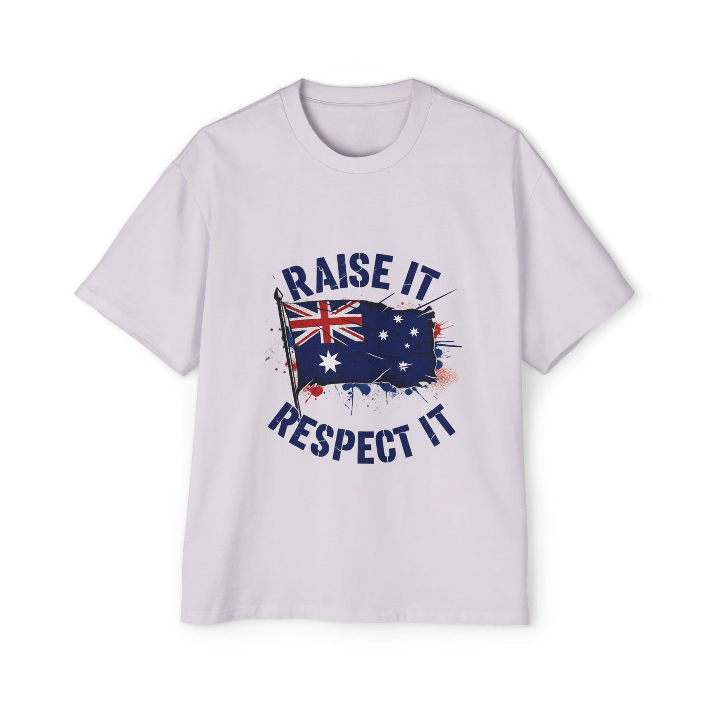 Raise It Respect It Australia Flag Men's Heavy Oversized Tee T-Shirt