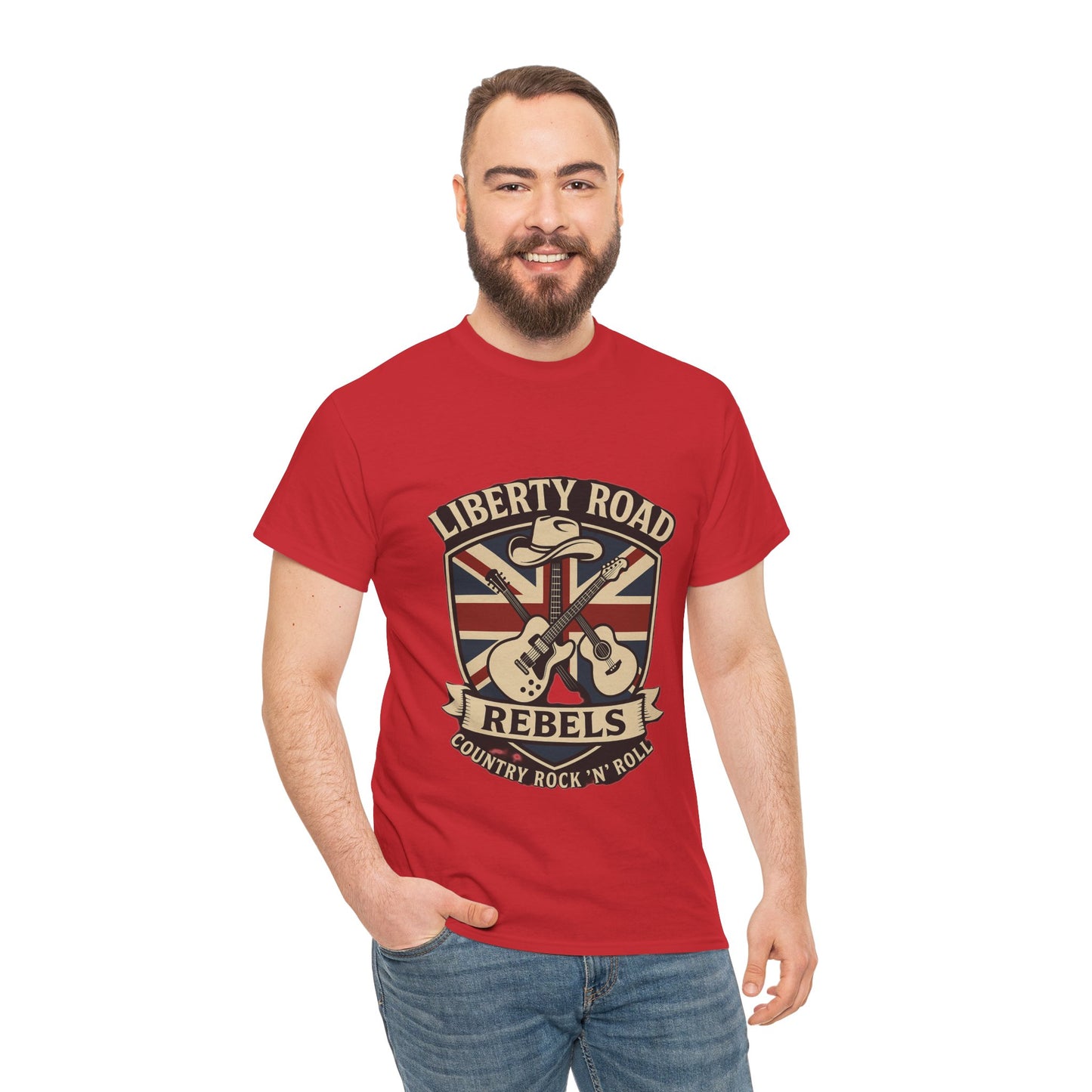 Liberty Road Rebels Britannia Rock 'n' Roll Rebels Tee Unisex Heavy Cotton T-Shirt