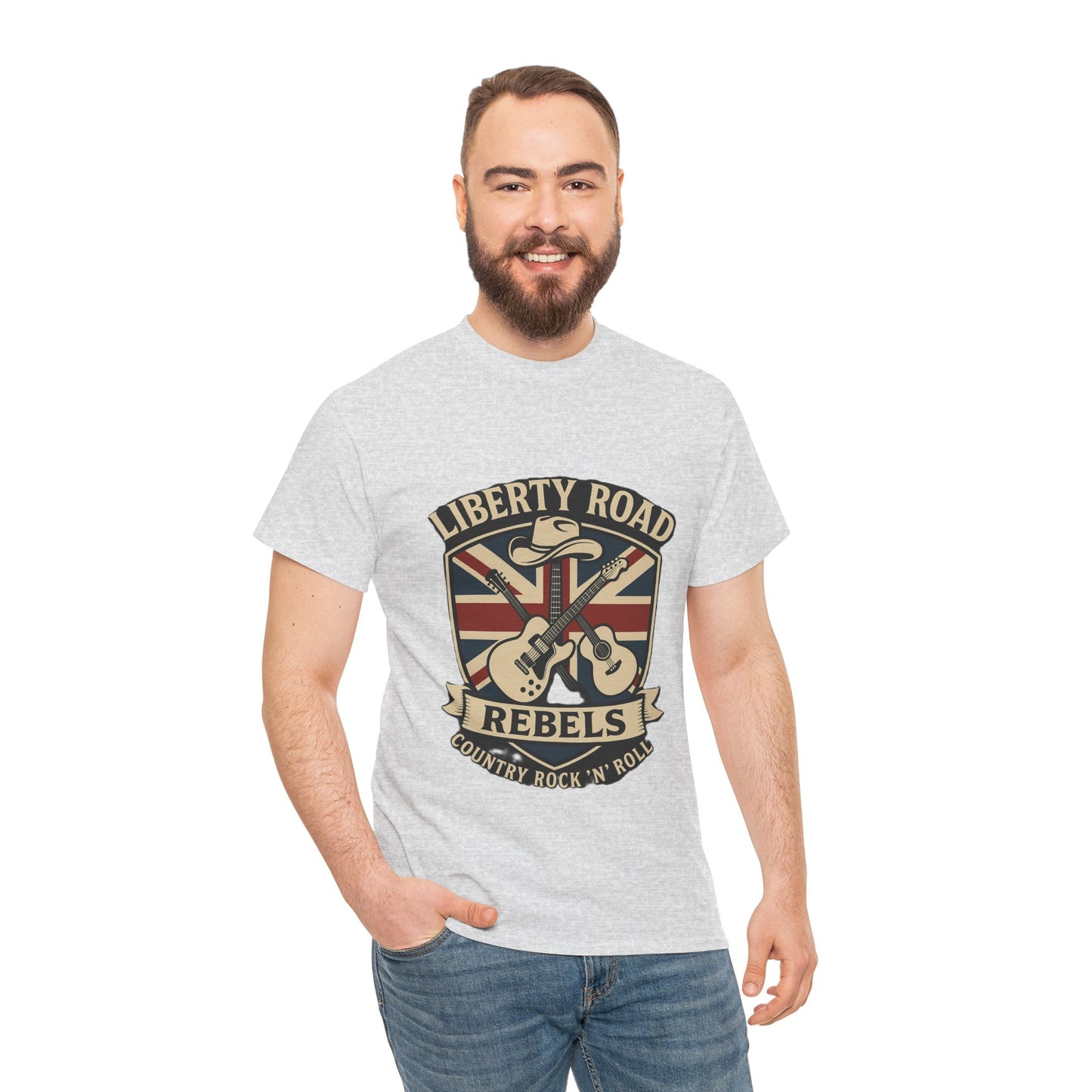 Liberty Road Rebels Britannia Rock 'n' Roll Rebels Tee Unisex Heavy Cotton T-Shirt