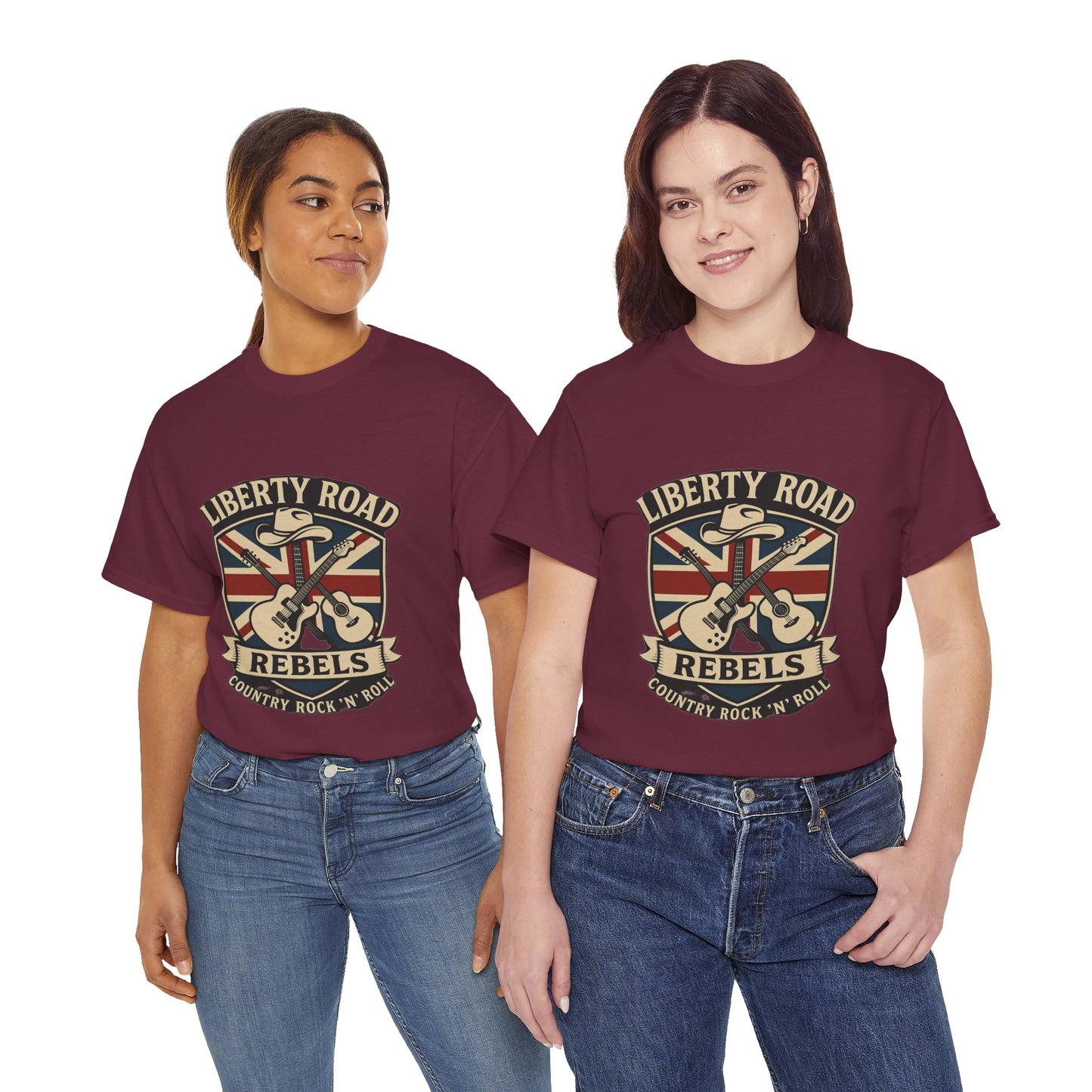 Liberty Road Rebels Britannia Rock 'n' Roll Rebels Tee Unisex Heavy Cotton T-Shirt