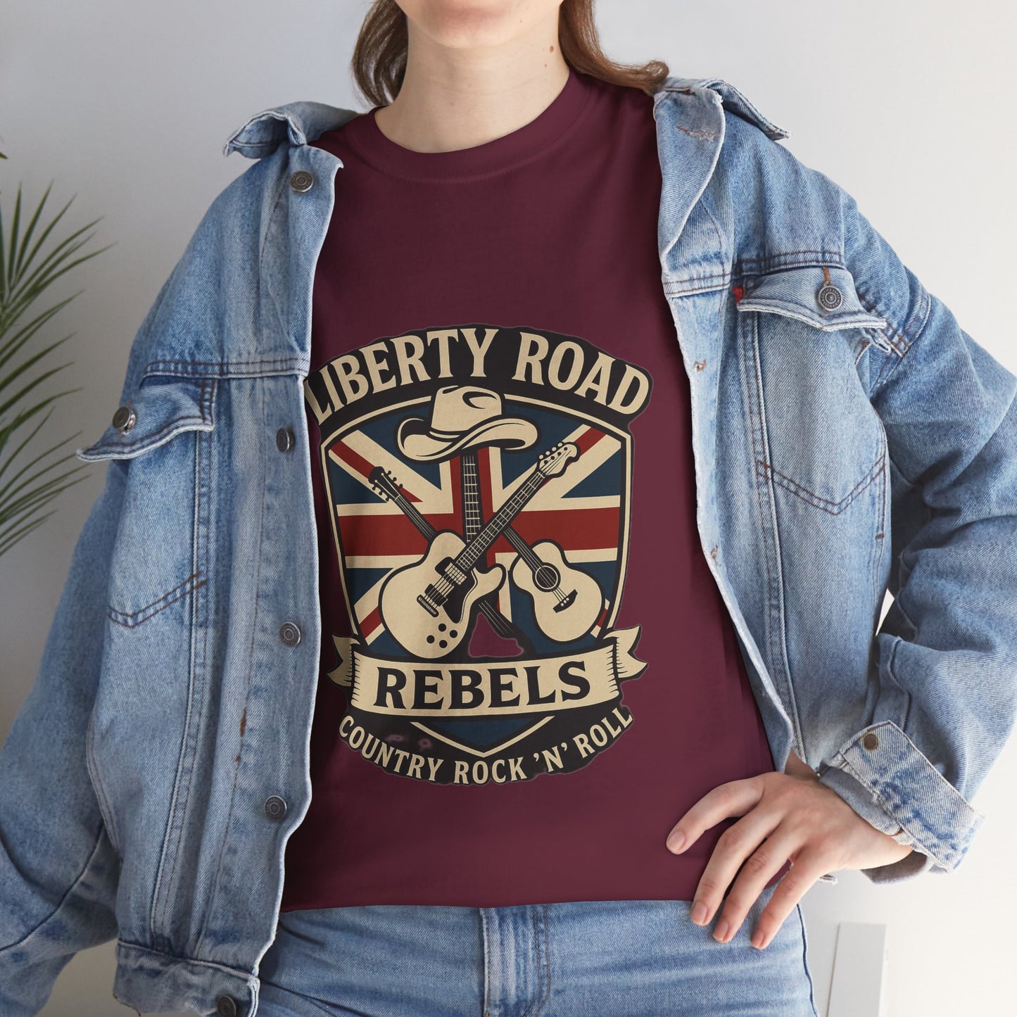 Liberty Road Rebels Britannia Rock 'n' Roll Rebels Tee Unisex Heavy Cotton T-Shirt