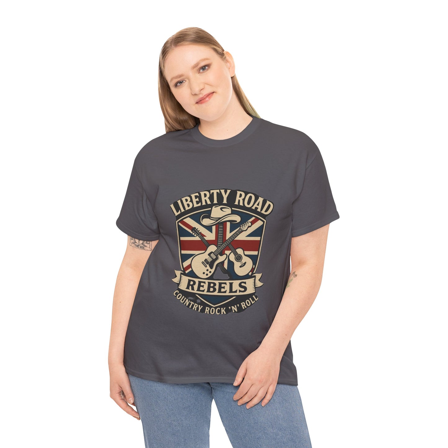 Liberty Road Rebels Britannia Rock 'n' Roll Rebels Tee Unisex Heavy Cotton T-Shirt